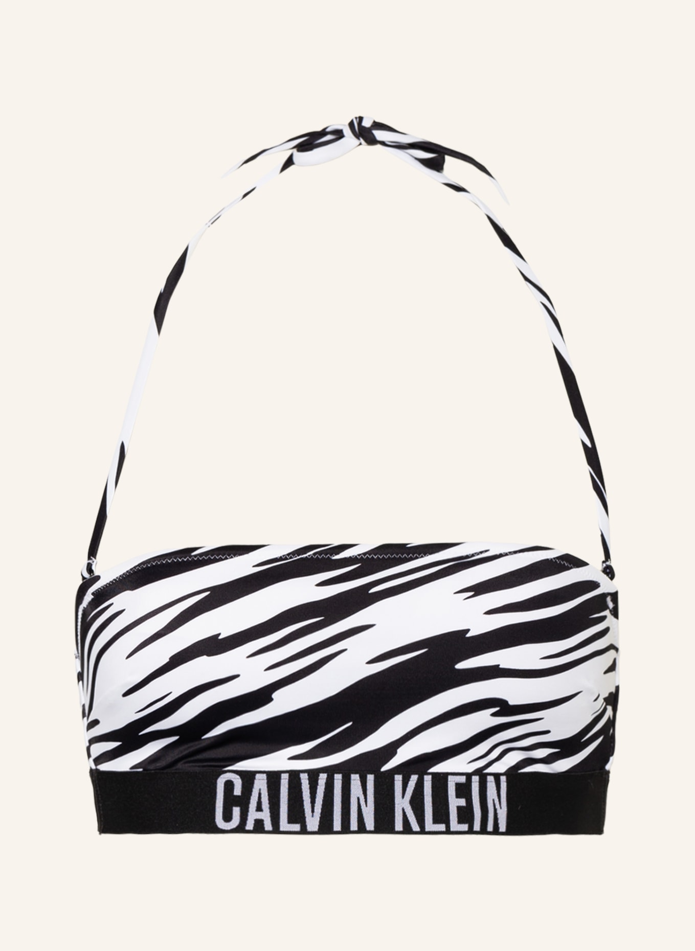 Calvin Klein Bandeau horní díl bikin INTENSE POWER, Barva: ČERNÁ/ BÍLÁ (Obrázek 1)