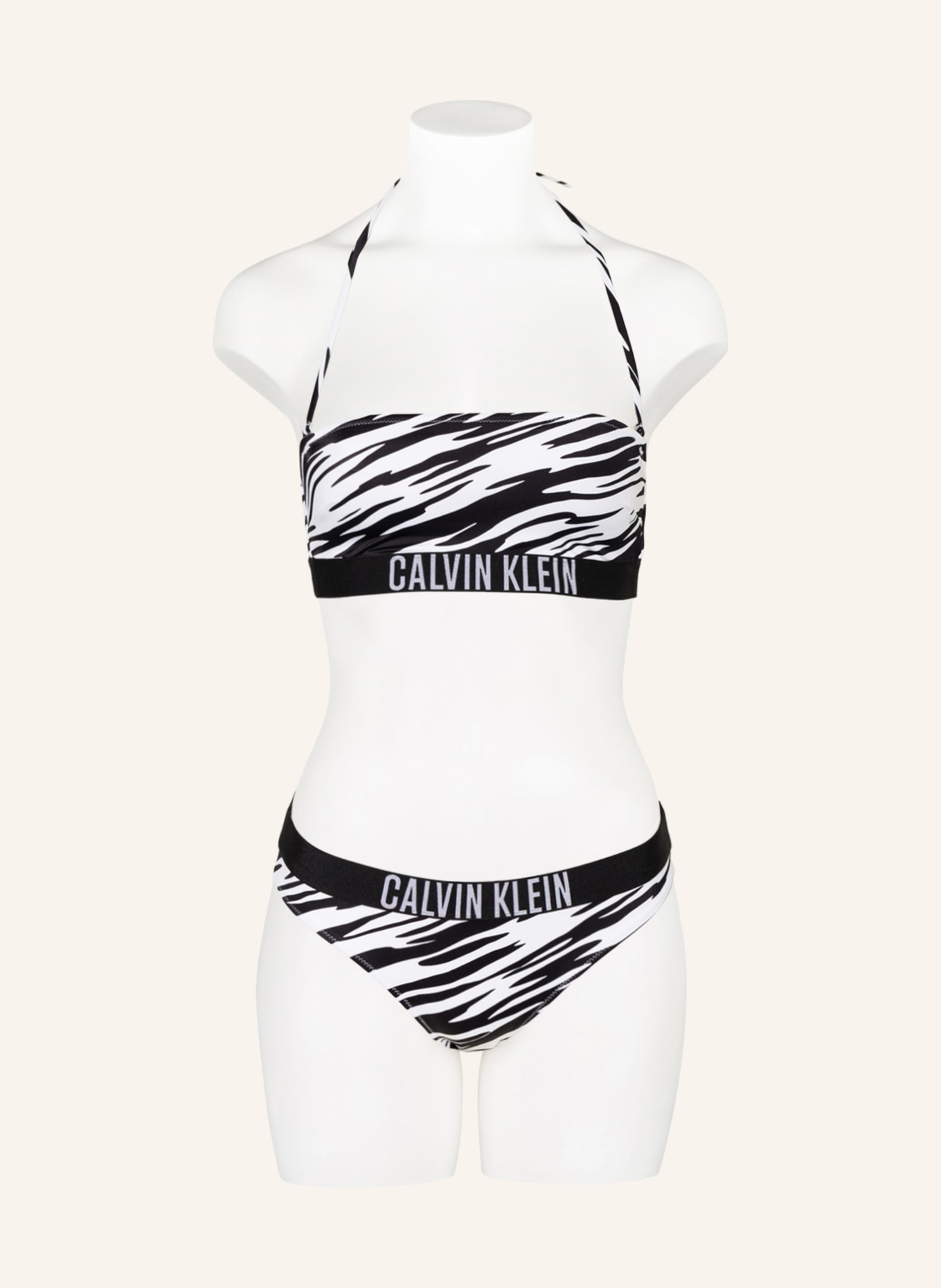 Calvin Klein Bandeau-Bikini-Top INTENSE POWER, Farbe: SCHWARZ/ WEISS (Bild 2)