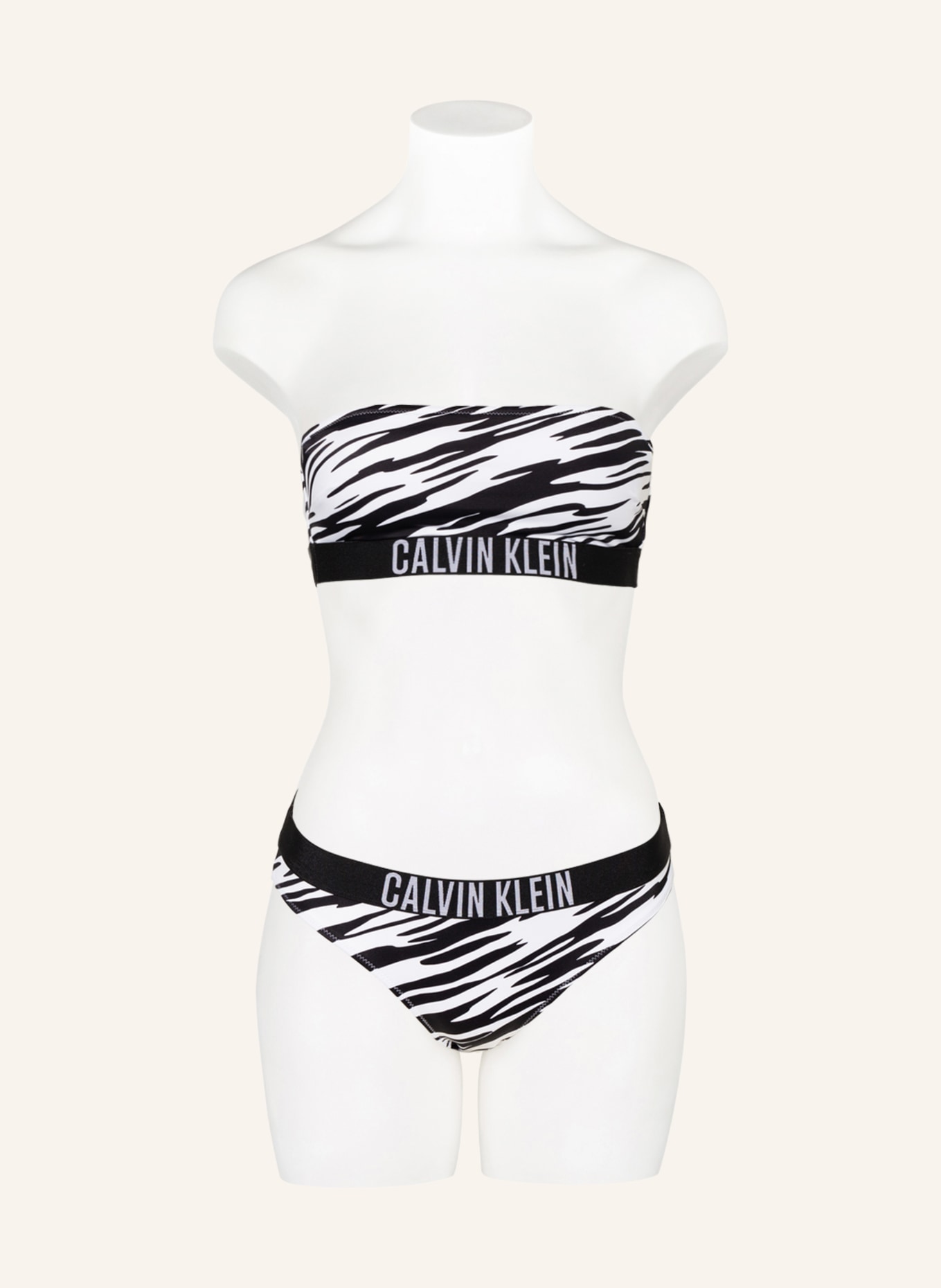 Calvin Klein Bandeau-Bikini-Top INTENSE POWER, Farbe: SCHWARZ/ WEISS (Bild 4)