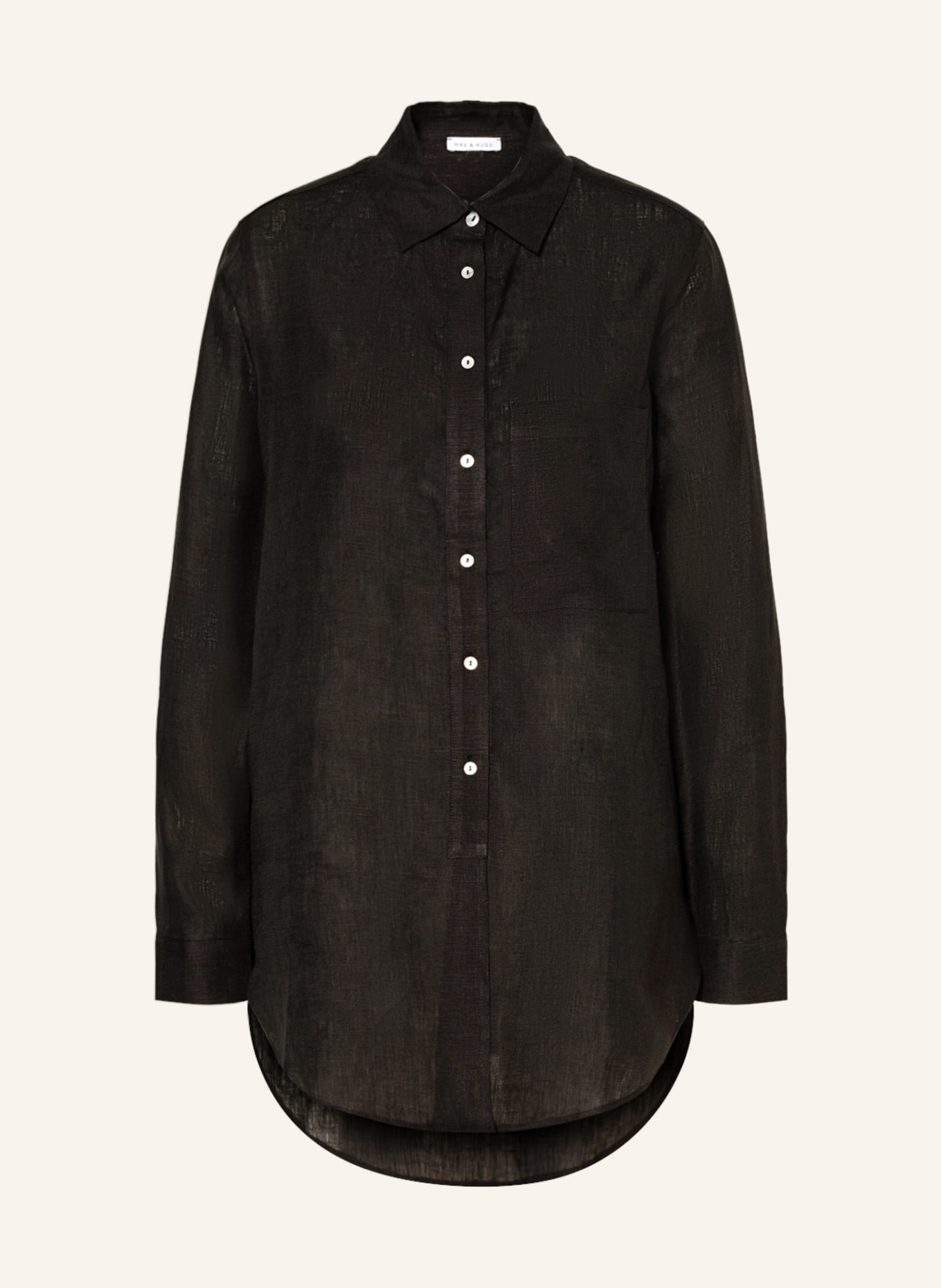 MRS & HUGS Shirt blouse made of linen, Color: BLACK (Image 1)