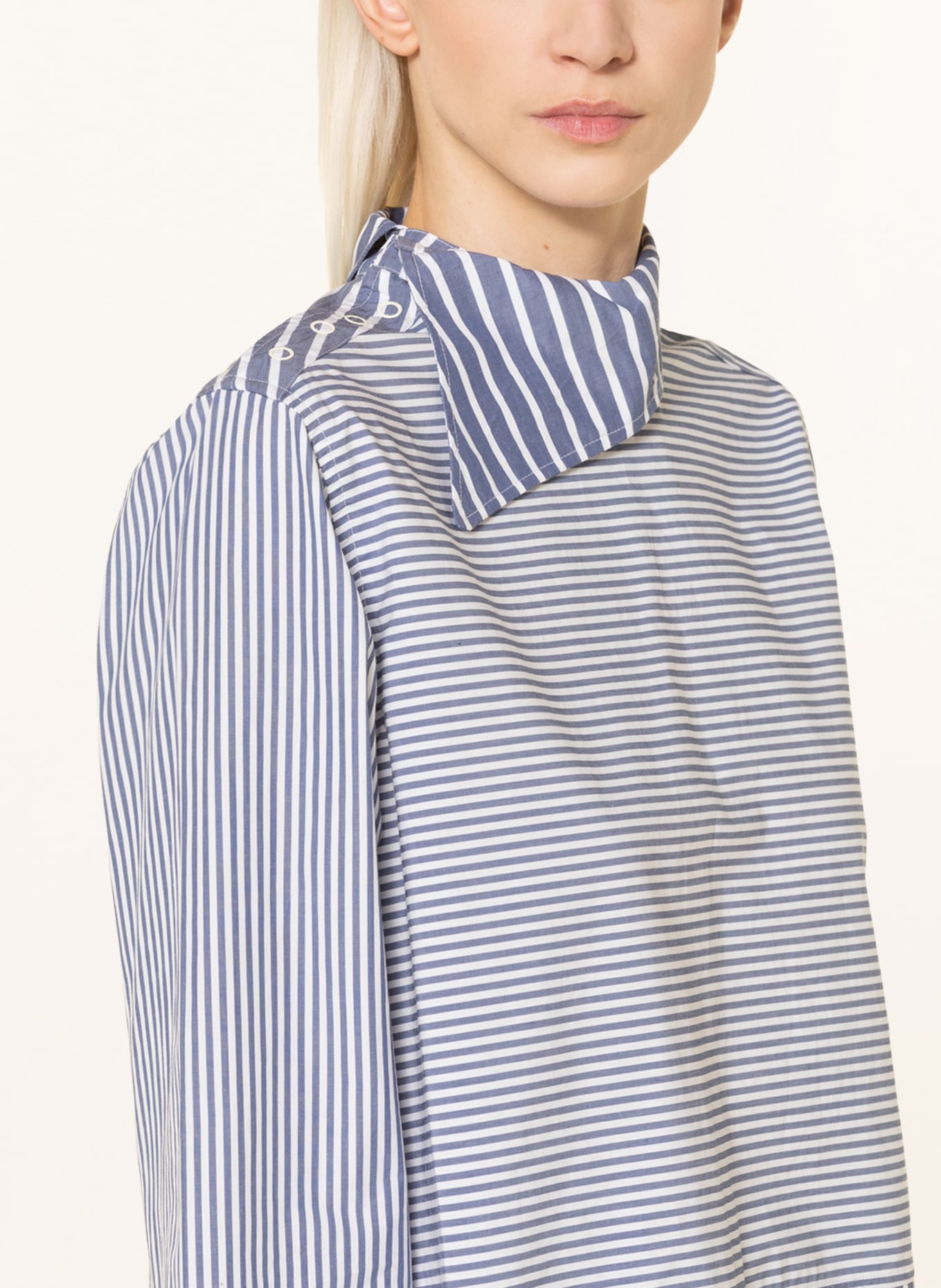 GANNI Shirt blouse, Color: BLUE/ WHITE (Image 4)