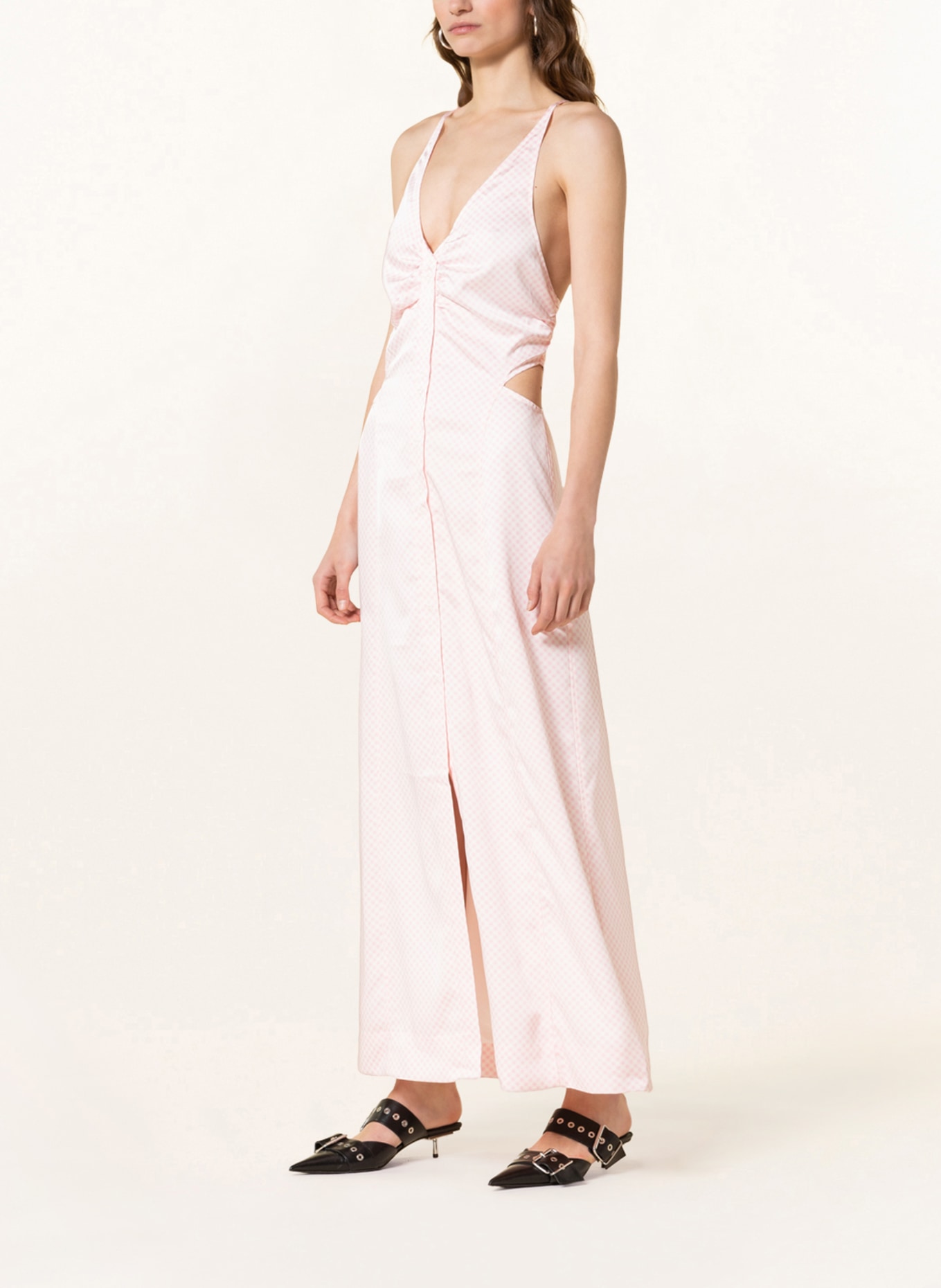 GANNI Dress with cut-outs, Color: PINK/ LIGHT PINK/ WHITE (Image 2)