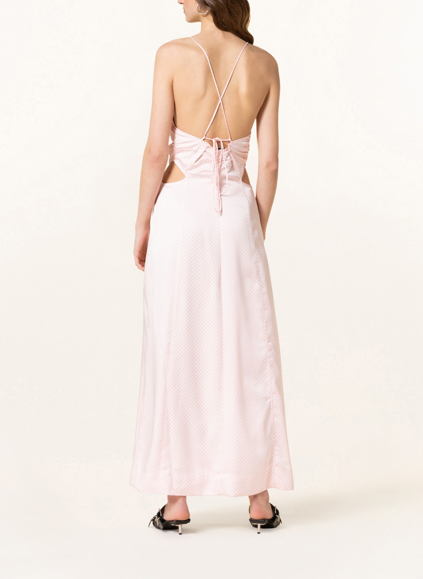 GANNI Dress with cut-outs, Color: PINK/ LIGHT PINK/ WHITE (Image 3)