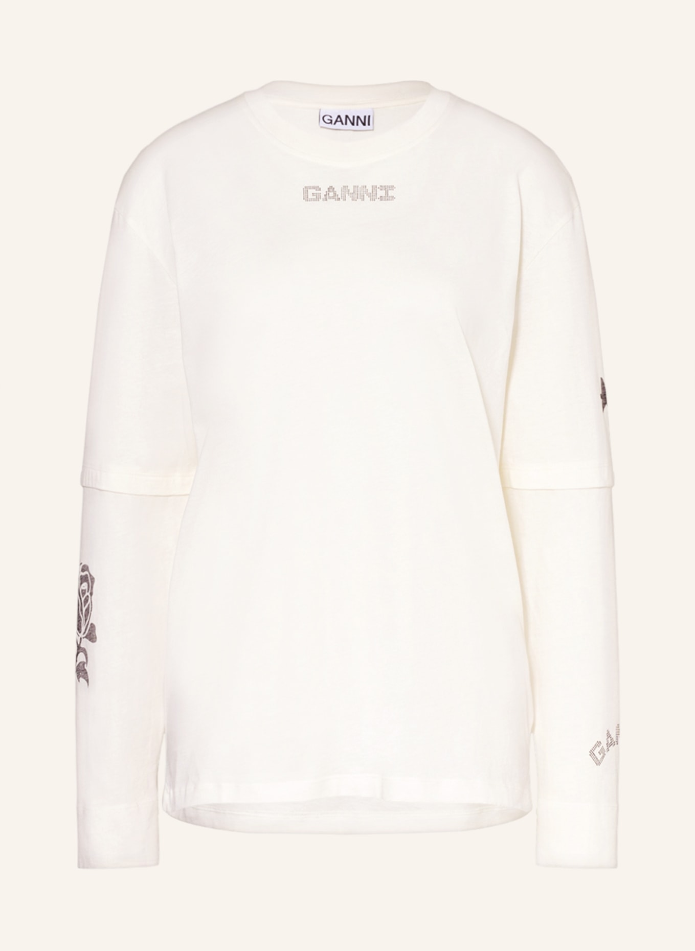GANNI Long sleeve shirt, Color: WHITE (Image 1)