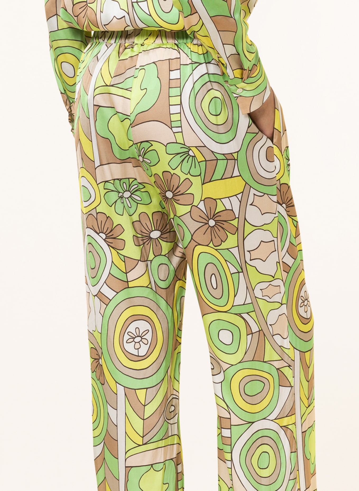 LOUIS and MIA Wide leg trousers, Color: LIGHT GREEN/ YELLOW/ WHITE (Image 5)