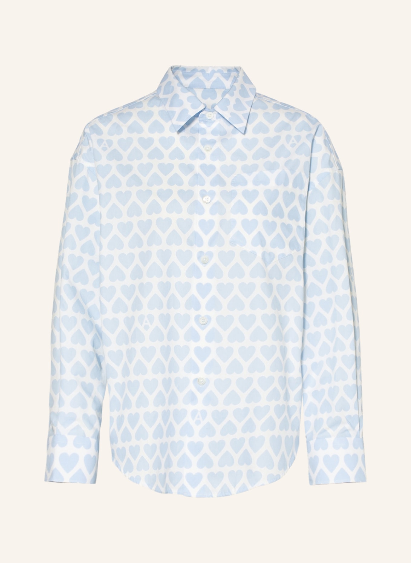 AMI PARIS Shirt blouse, Color: WHITE/ LIGHT BLUE (Image 1)