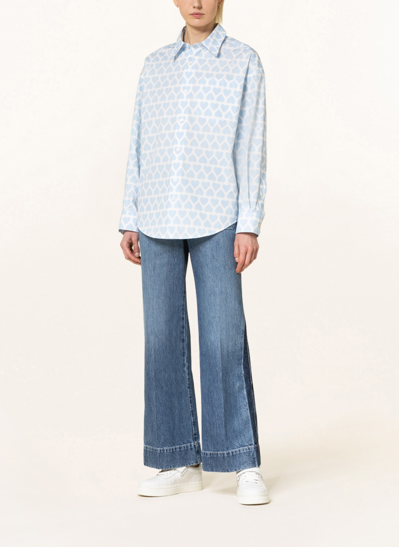 AMI PARIS Shirt blouse, Color: WHITE/ LIGHT BLUE (Image 2)