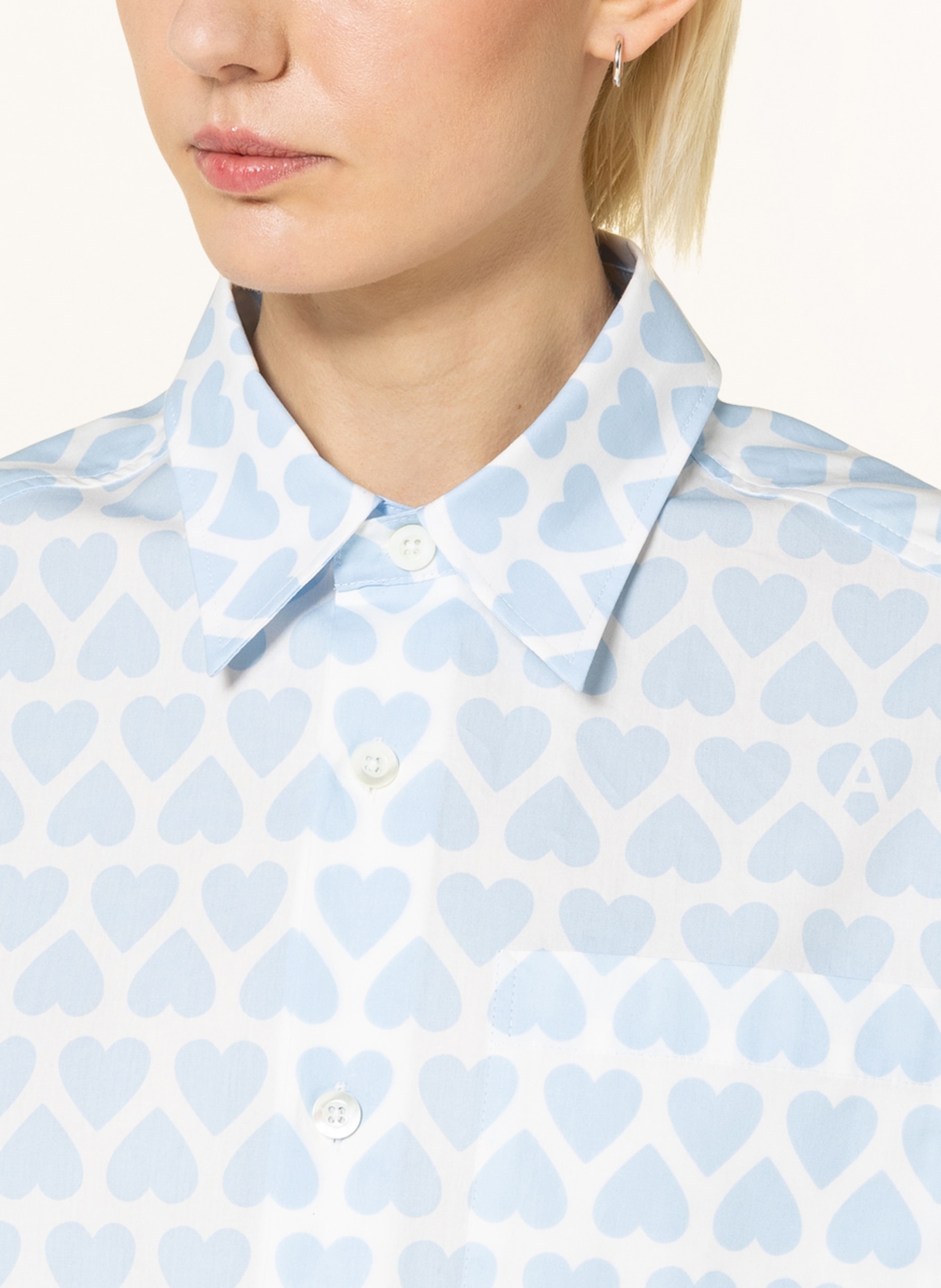 AMI PARIS Shirt blouse, Color: WHITE/ LIGHT BLUE (Image 4)
