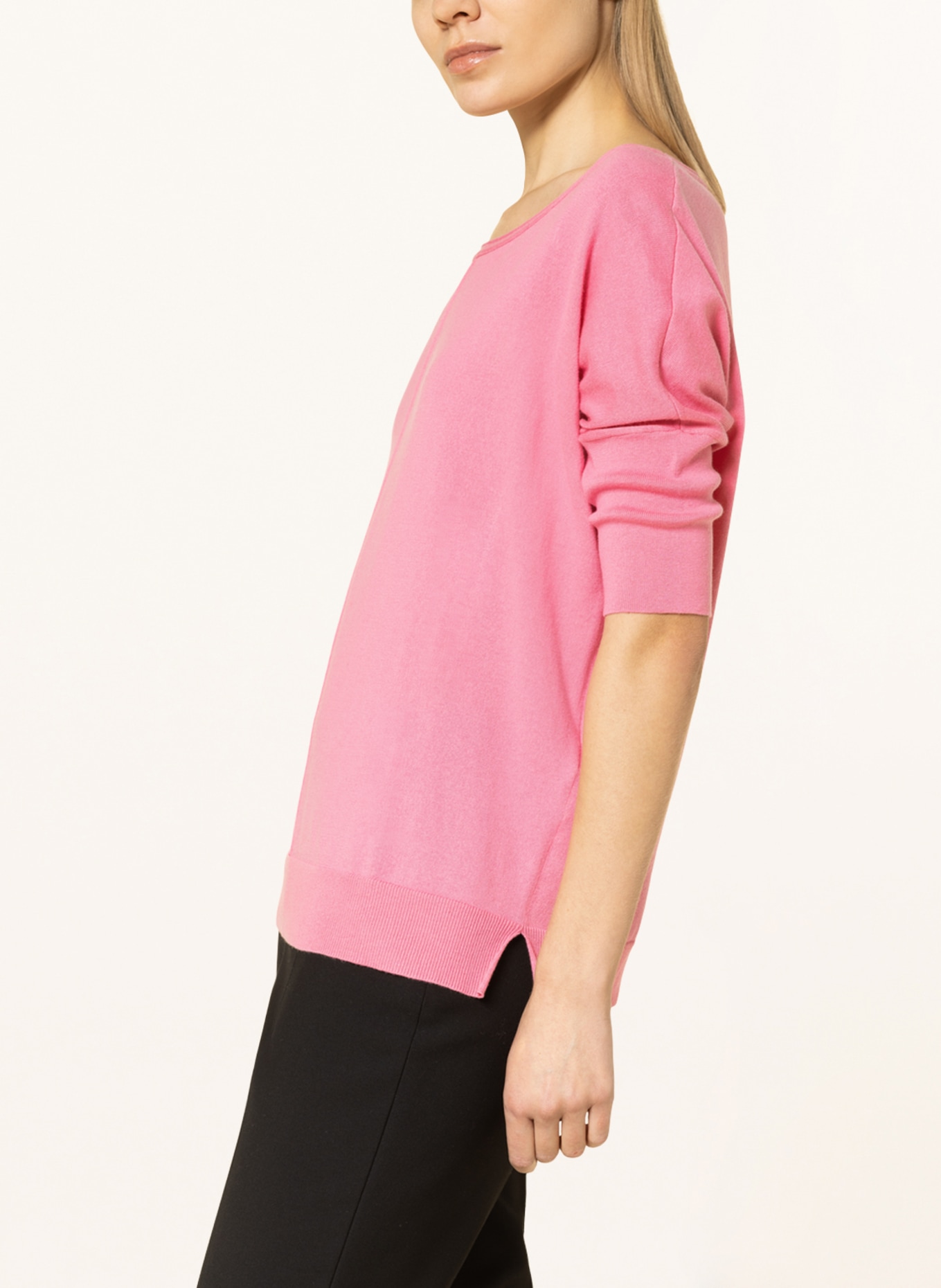 ALLUDE Sweater with 3/4 sleeves, Color: PINK (Image 4)