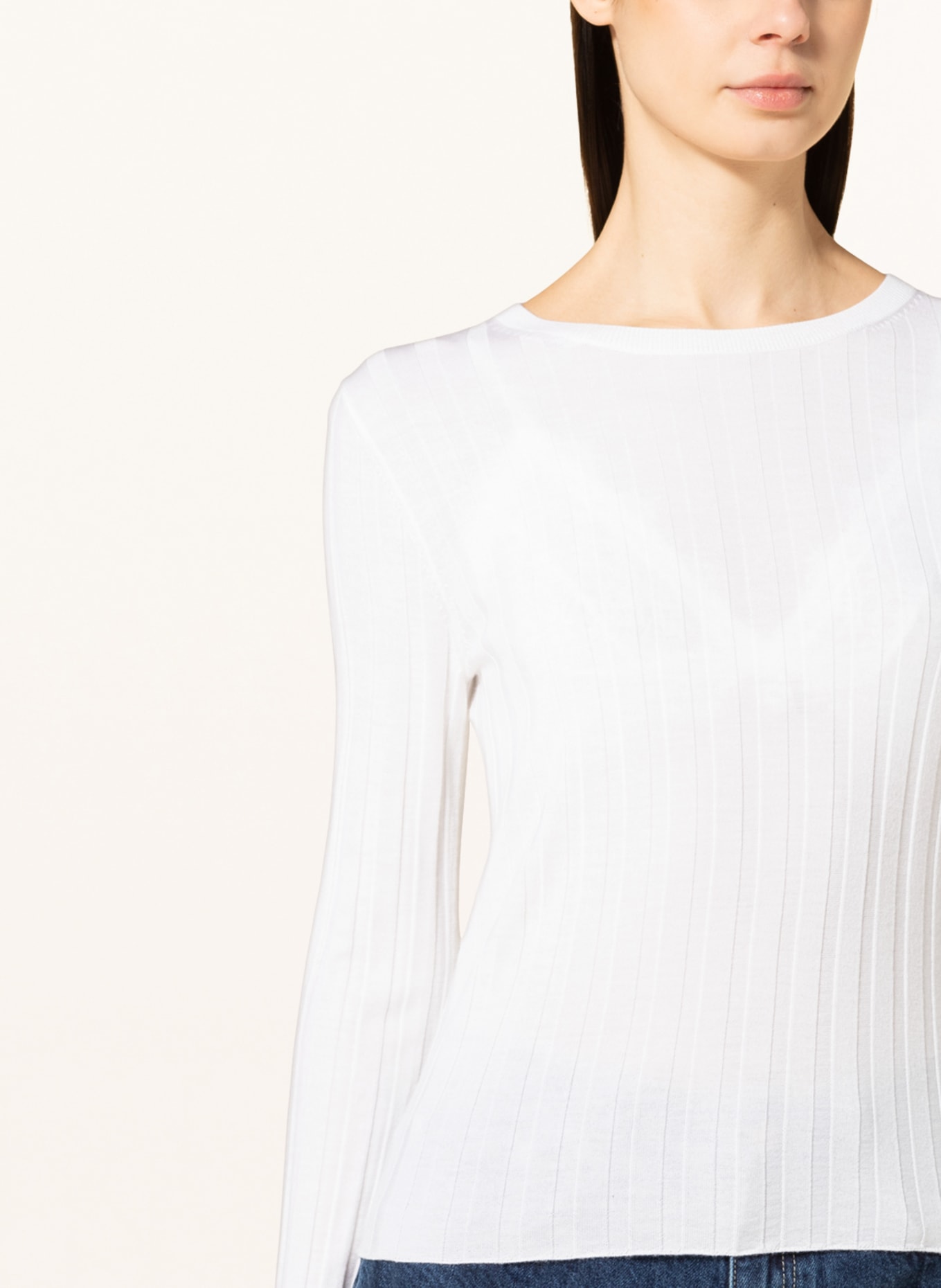 ALLUDE Sweater made of merino wool, Color: WHITE (Image 4)