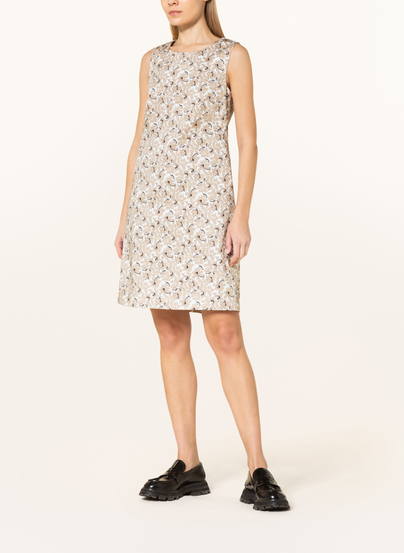 PESERICO Sheath dress, Color: WHITE/ BLACK/ BEIGE (Image 2)