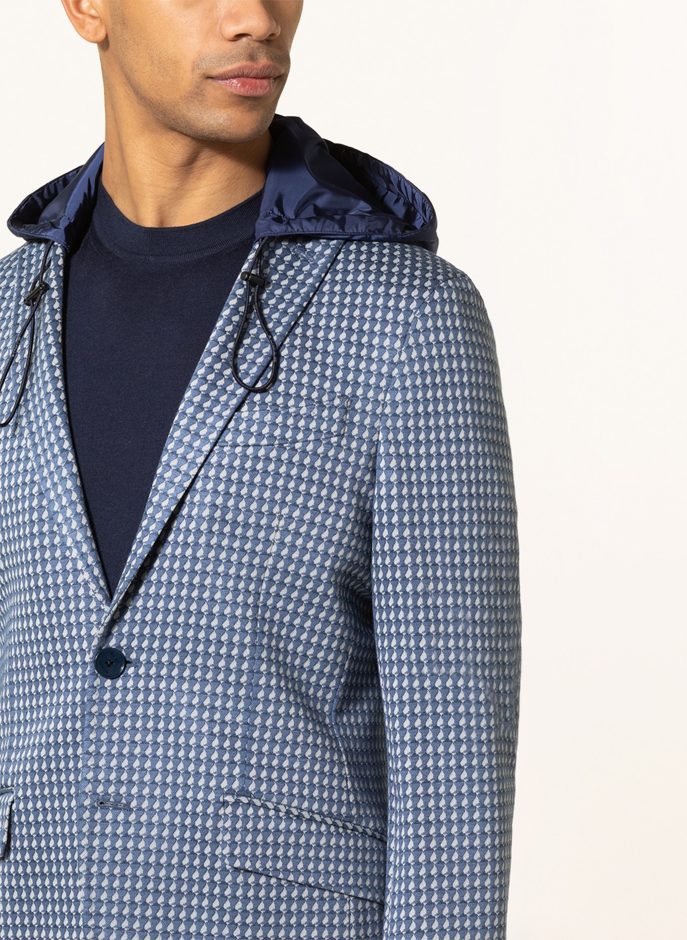 ETRO Jersey jacket extra slim fit, Color: BLUE/ LIGHT BLUE (Image 4)