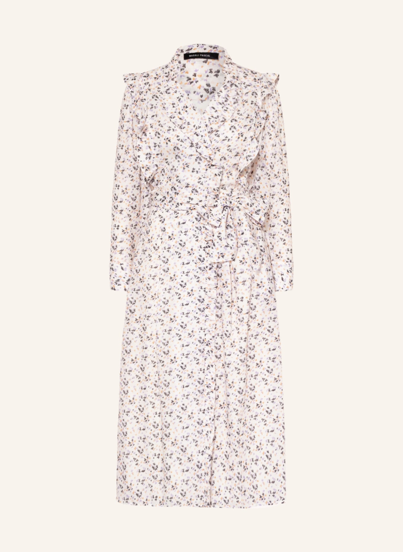 Magali Pascal Dress MADELAINE: WHITE / LIGHT PURPLE / BLACK