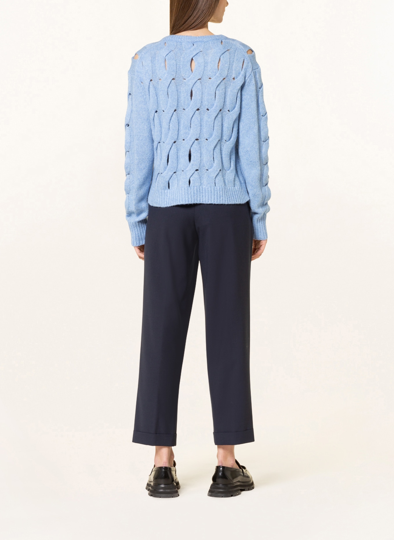HELMUT LANG Sweater IHA made of merino wool in light blue