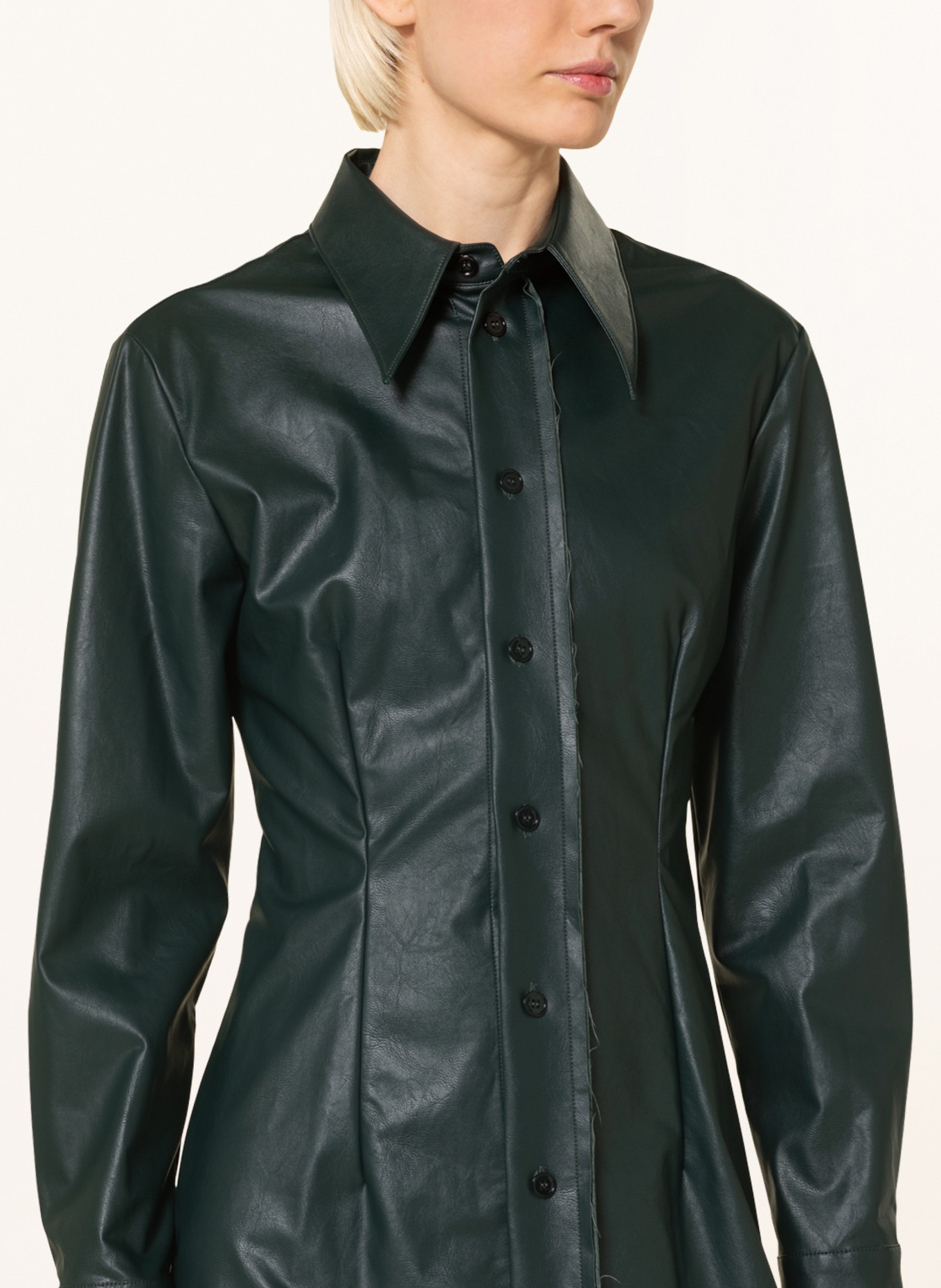 Leather look new arrivals shirt dress