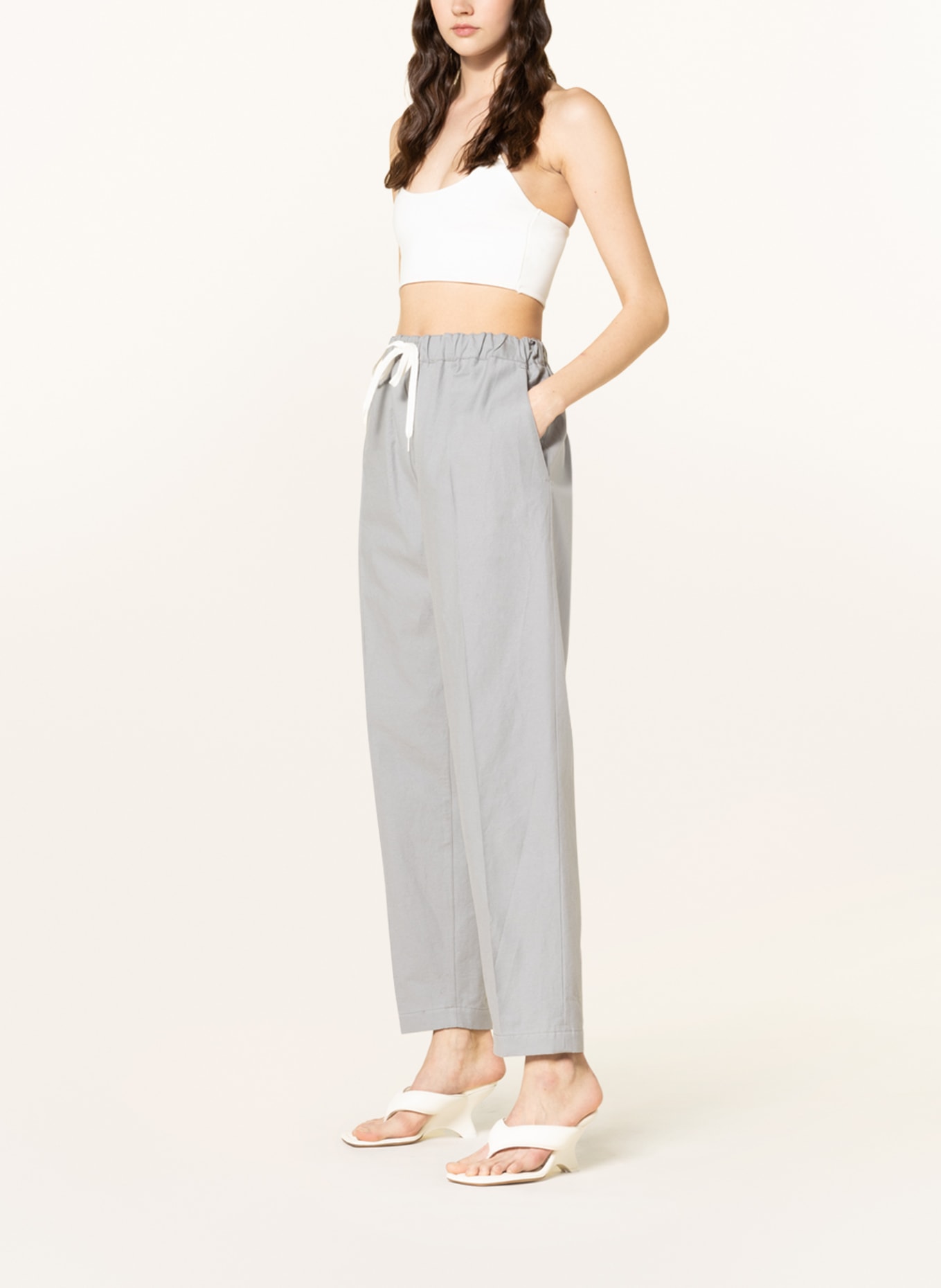 MM6 Maison Margiela Pants in jogger style, Color: LIGHT GRAY (Image 2)