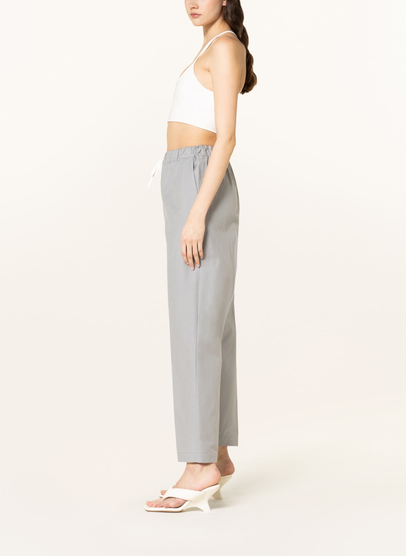 MM6 Maison Margiela Pants in jogger style, Color: LIGHT GRAY (Image 4)