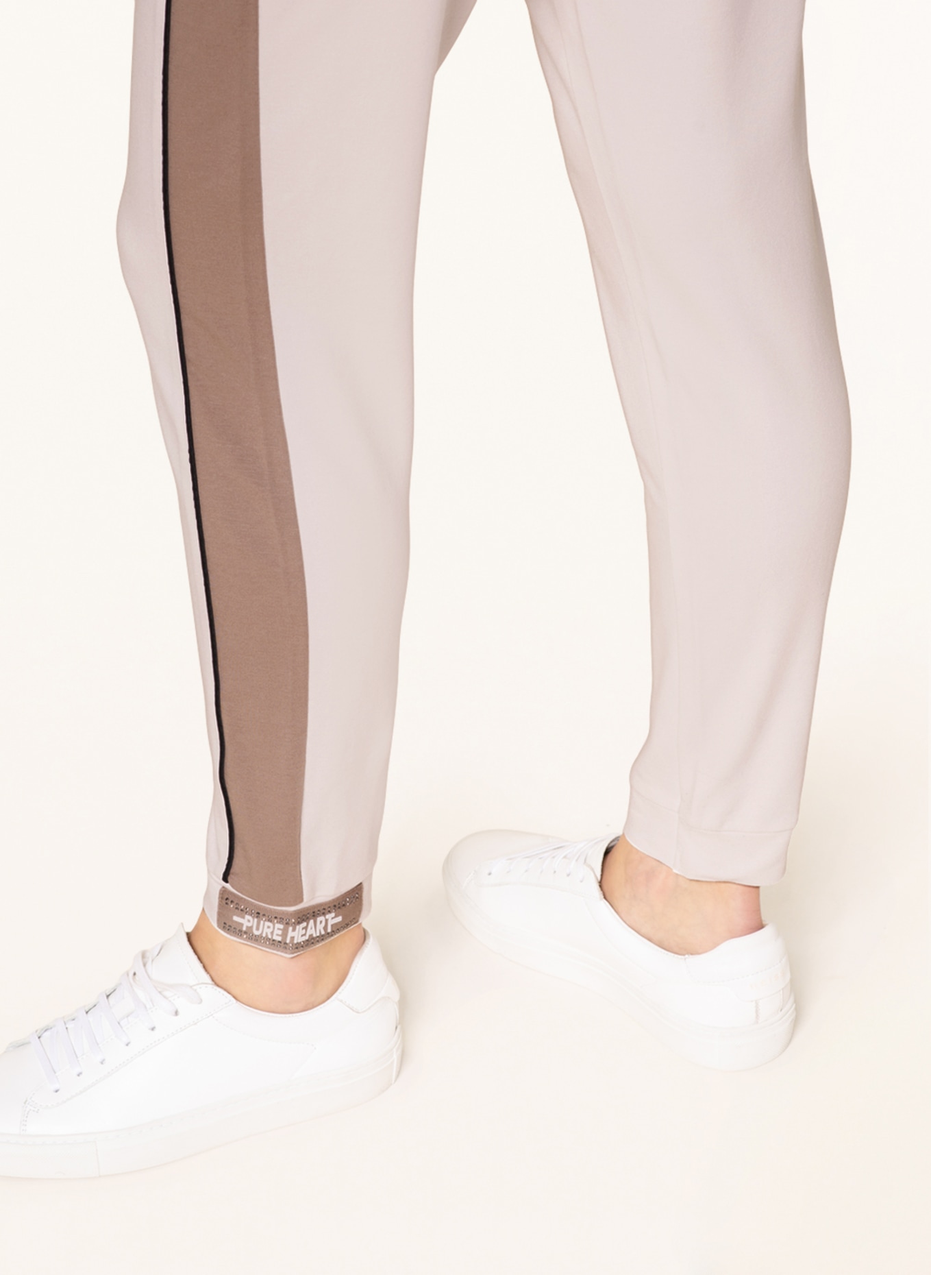 monari Pants in jogger style with tuxedo stripes, Color: CREAM/ BEIGE (Image 5)