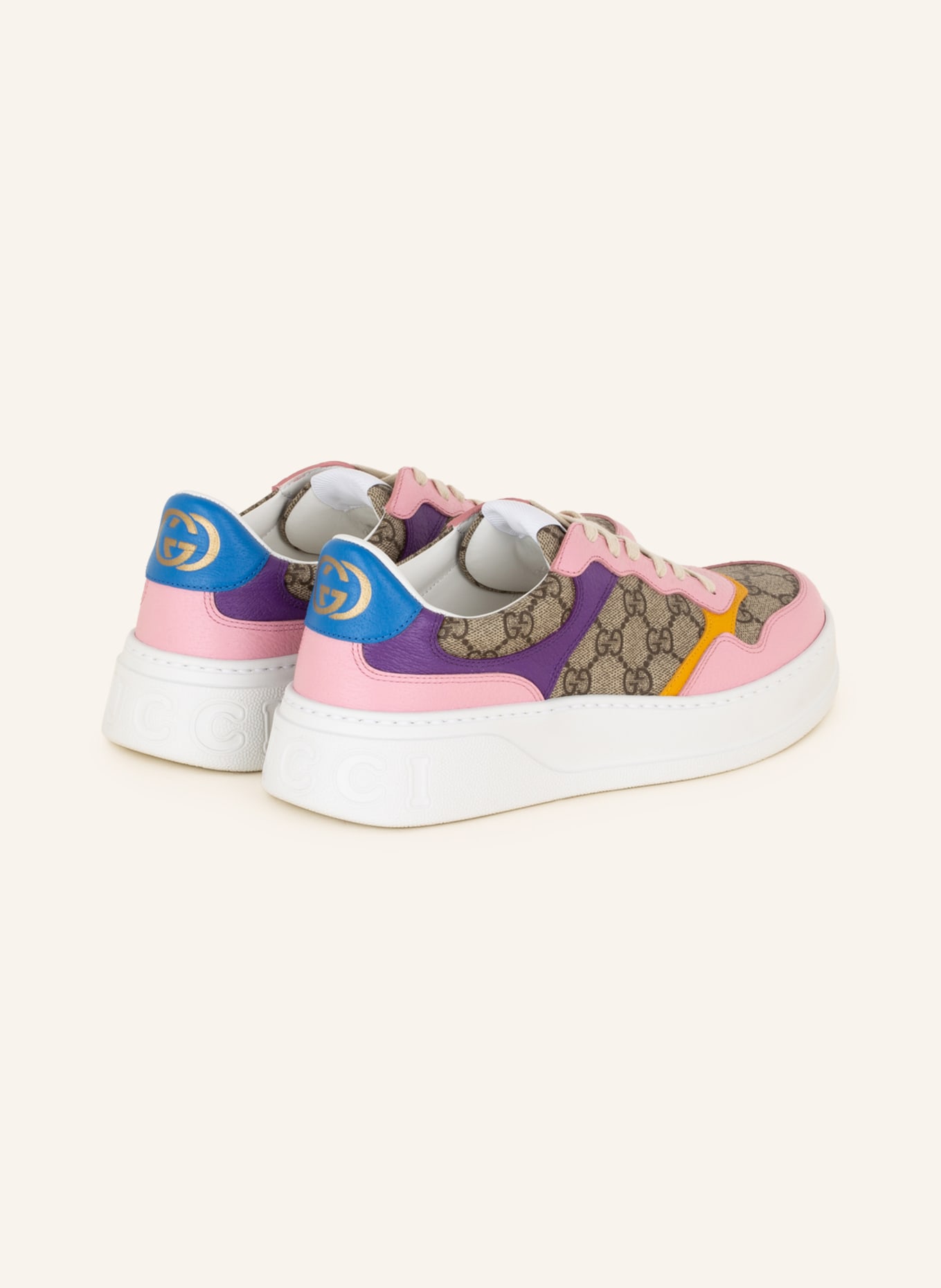 Buy the Gucci Rhyton Mouth Print Distressed Leather Sneakers Women's Size  7.5 | GoodwillFinds