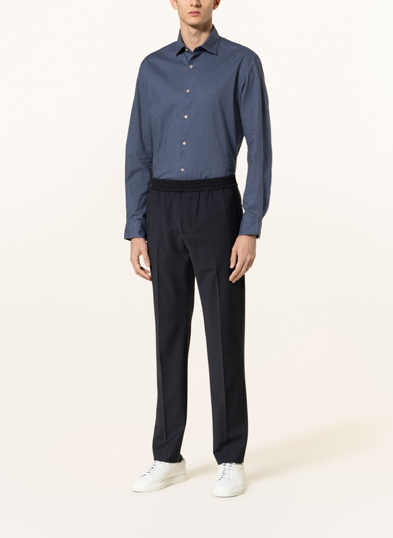 pierre cardin Shirt KERVIN modern fit with linen, Color: BLUE (Image 2)