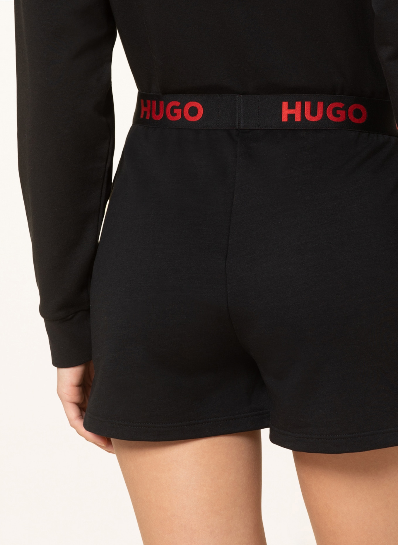 HUGO Lounge shorts SPORTY LOGO, Color: BLACK (Image 5)