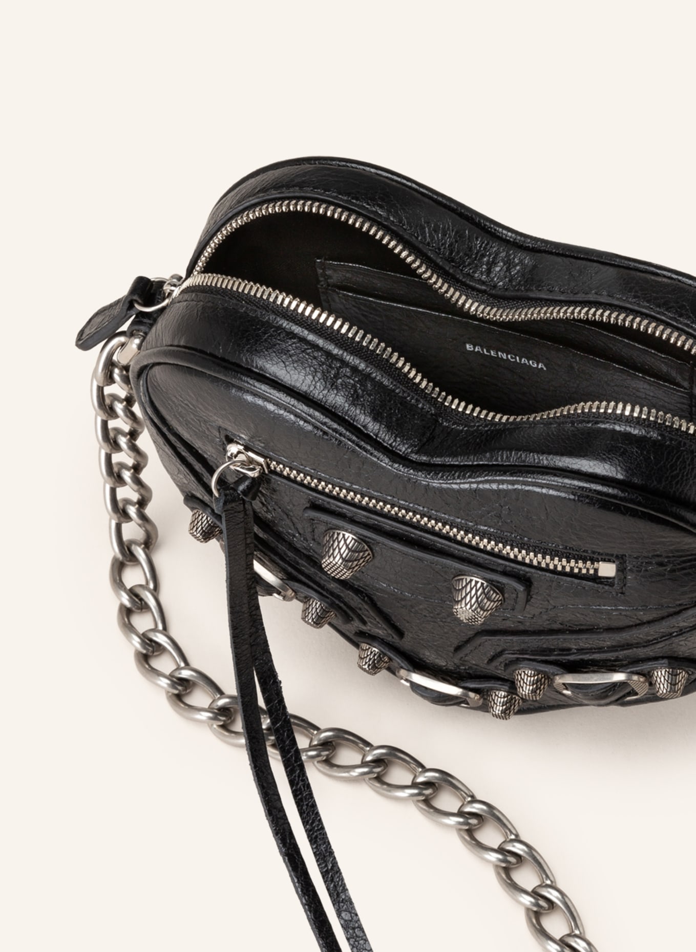 BALENCIAGA Torba na ramię LE CAGOLE HEART MINI: CZARNY