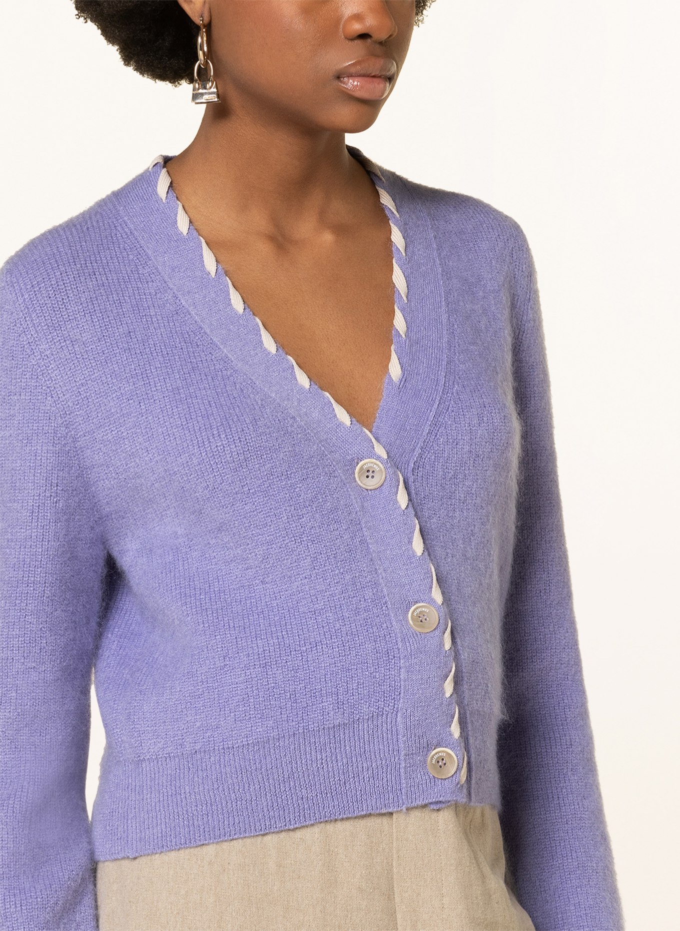 JACQUEMUS Cardigan LE CARDIGAN LAZO with mohair, Color: LIGHT PURPLE (Image 4)