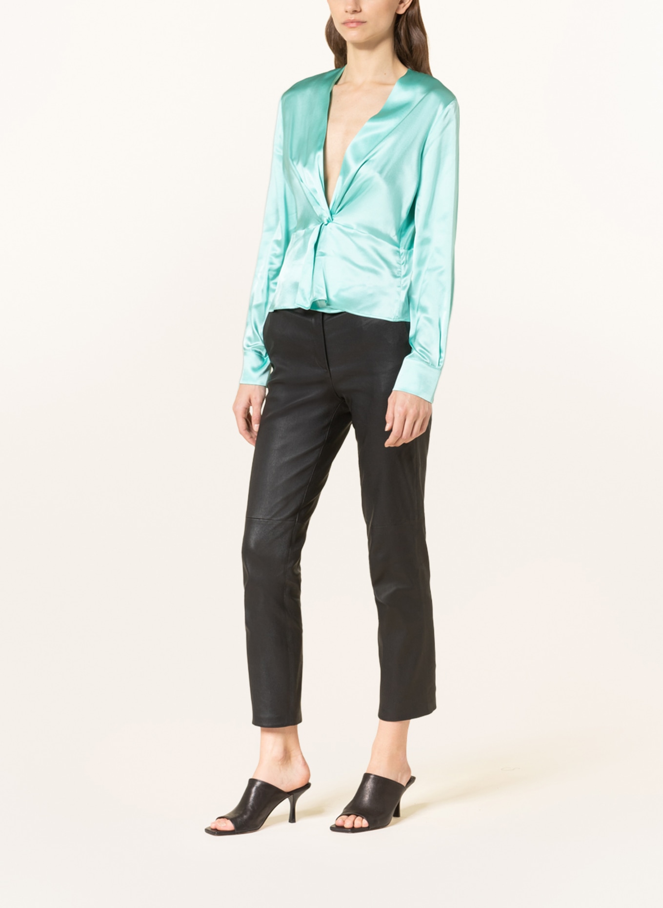 PINKO Shirt blouse BARADERO in silk, Color: MINT (Image 2)