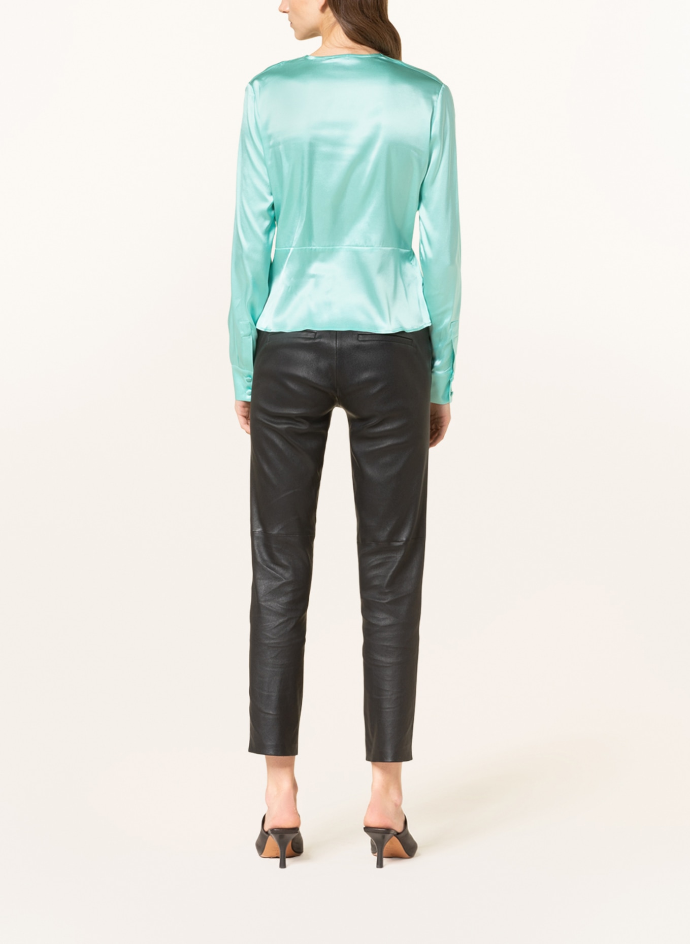 PINKO Shirt blouse BARADERO in silk, Color: MINT (Image 3)