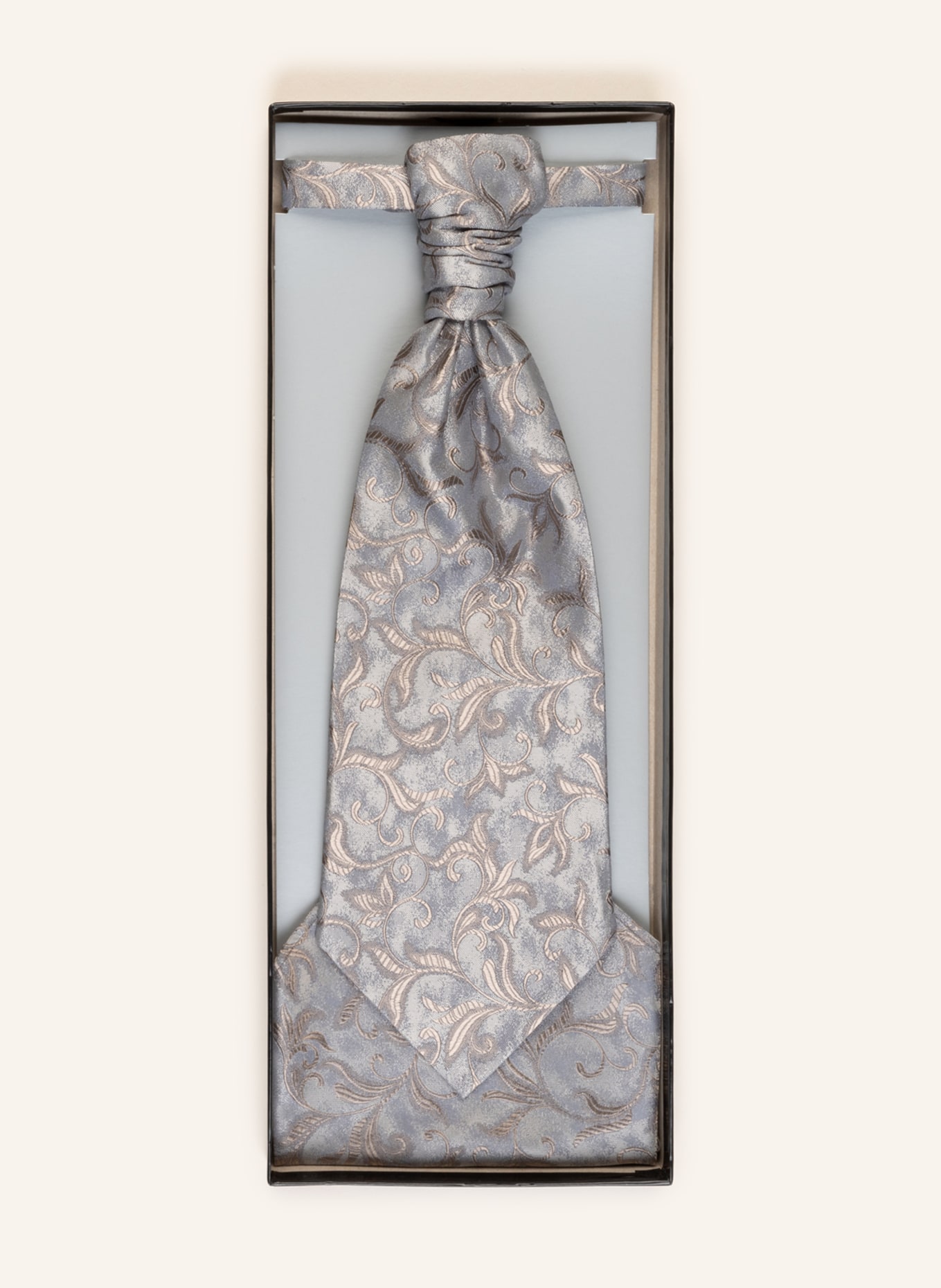 WILVORST Set: Krawatte und Einstecktuch in beige