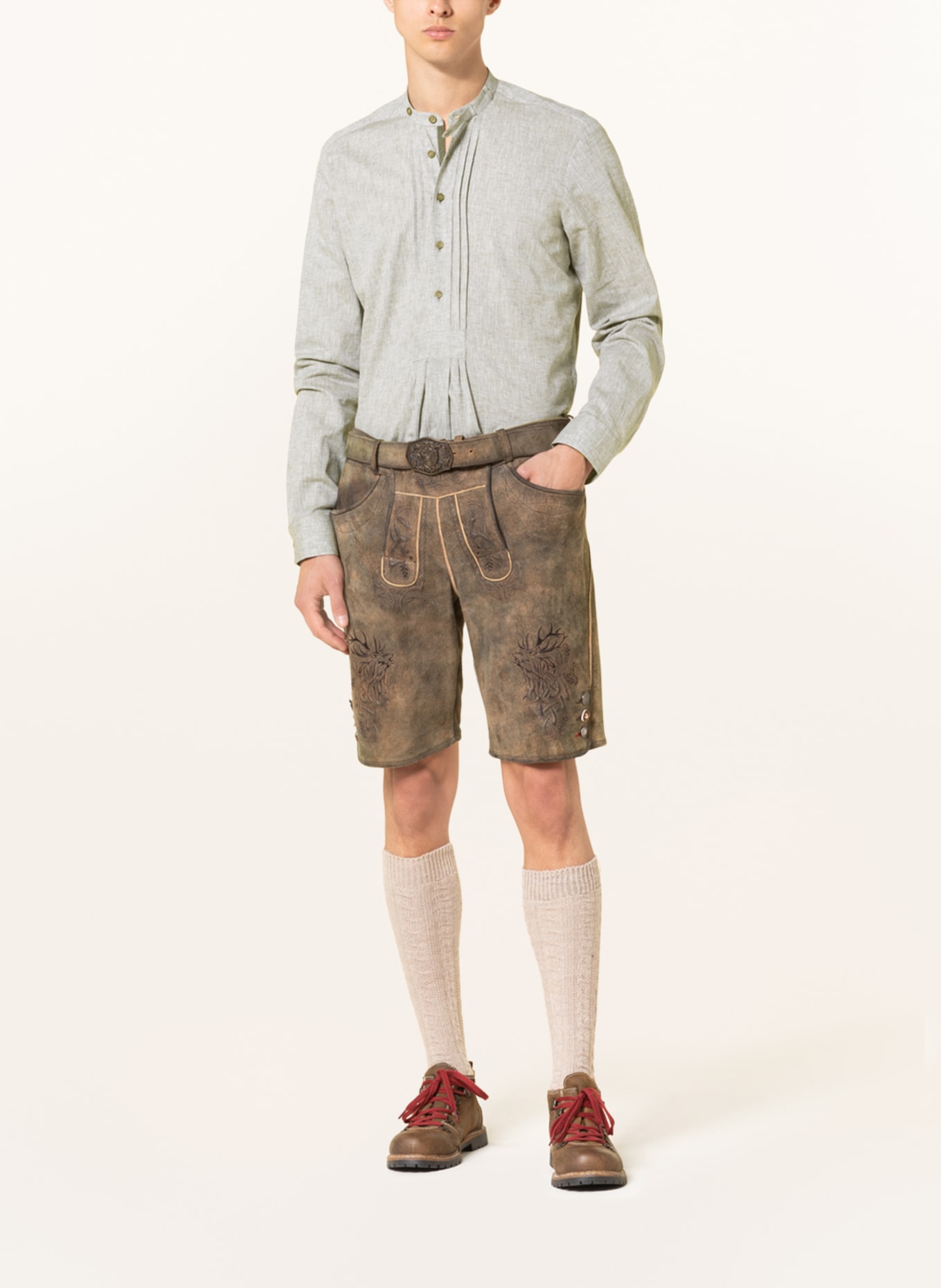 Hammerschmid Trachtenhemd PFOAD Slim Fit mit Leinen, Farbe: HELLGRÜN (Bild 2)