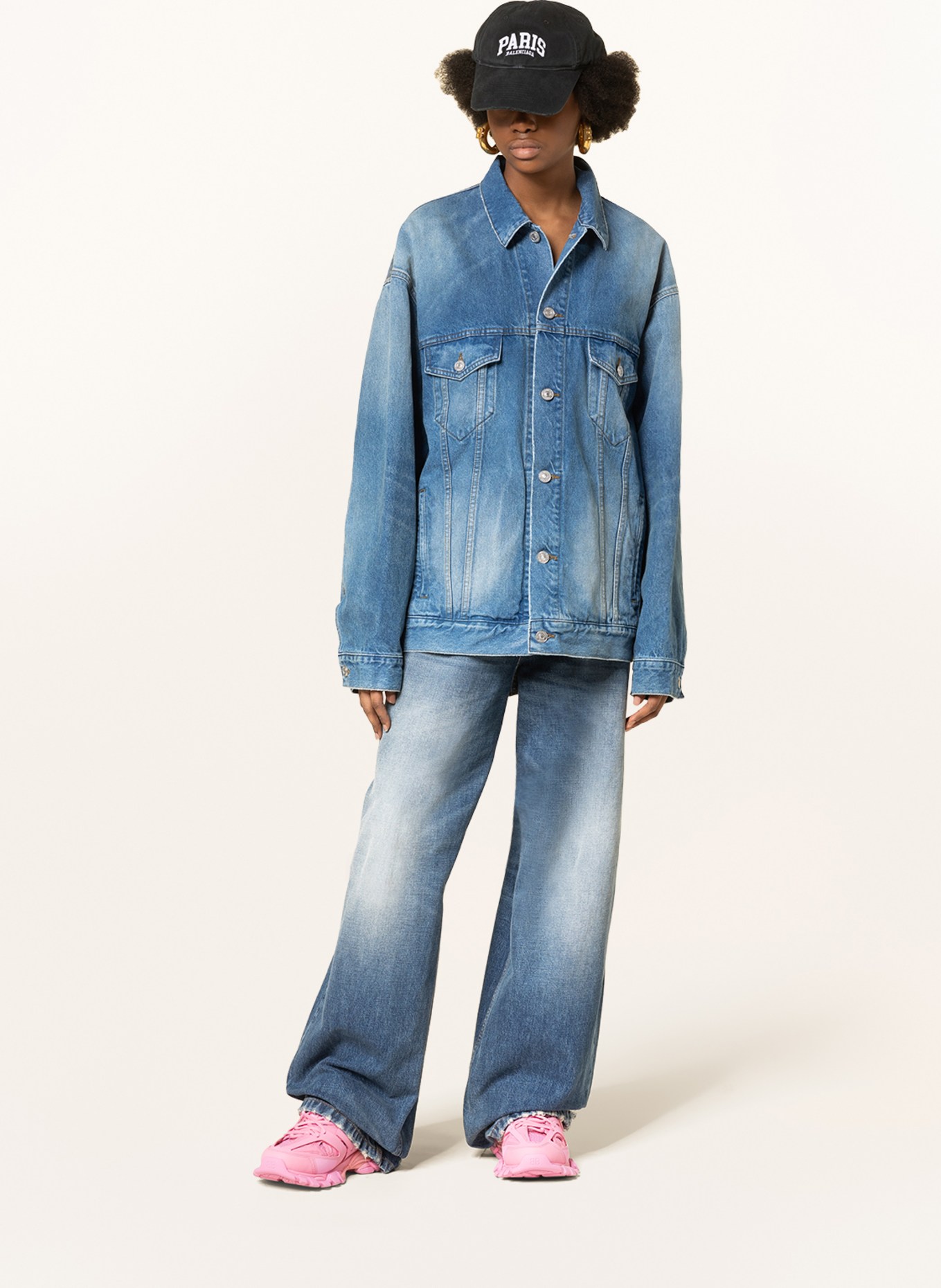 BALENCIAGA Oversized-Jeansjacke, Farbe: DUNKELBLAU (Bild 2)