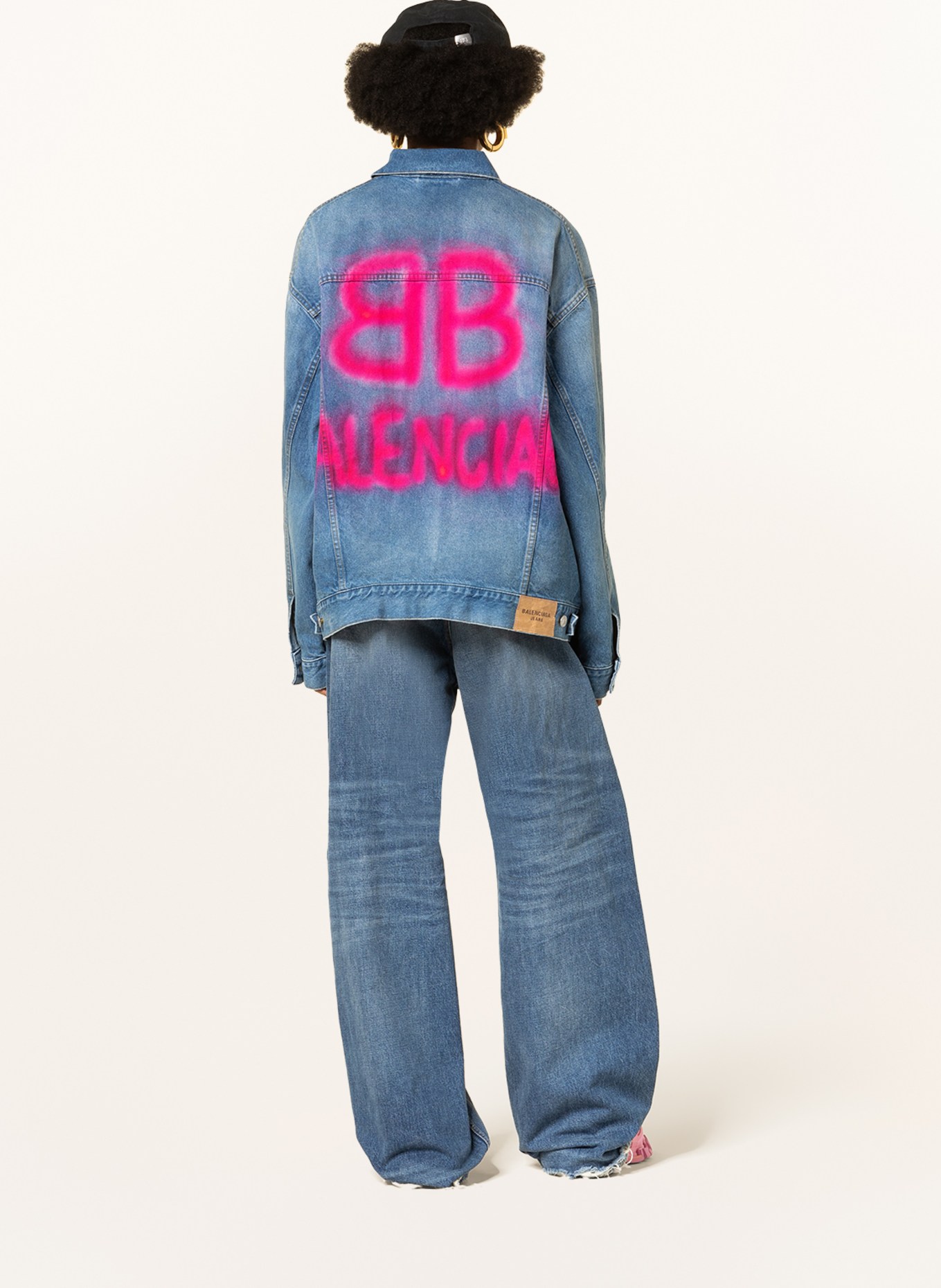 BALENCIAGA Kurtka jeansowa oversize, Kolor: GRANATOWY (Obrazek 3)