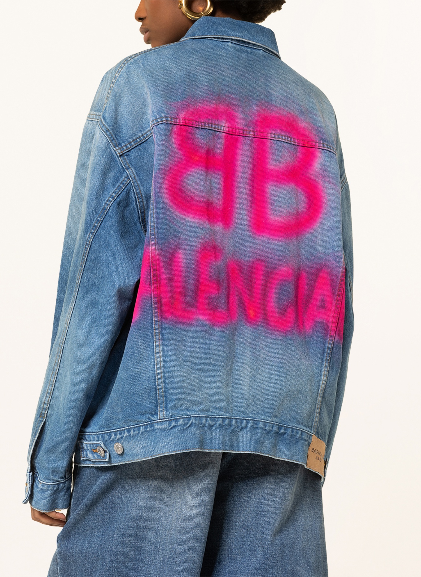 BALENCIAGA Kurtka jeansowa oversize, Kolor: GRANATOWY (Obrazek 4)