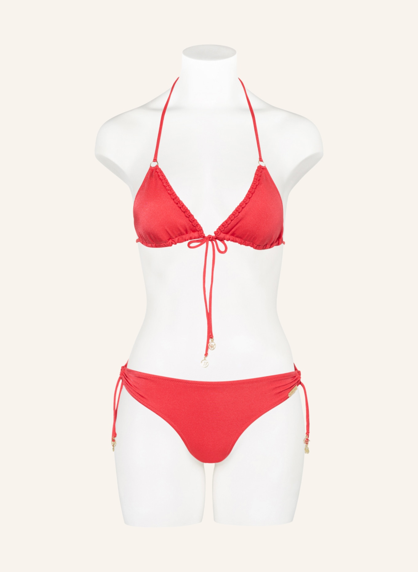 watercult Basic-Bikini-Hose MAKRAMÉ LOVE, Farbe: ROT (Bild 2)