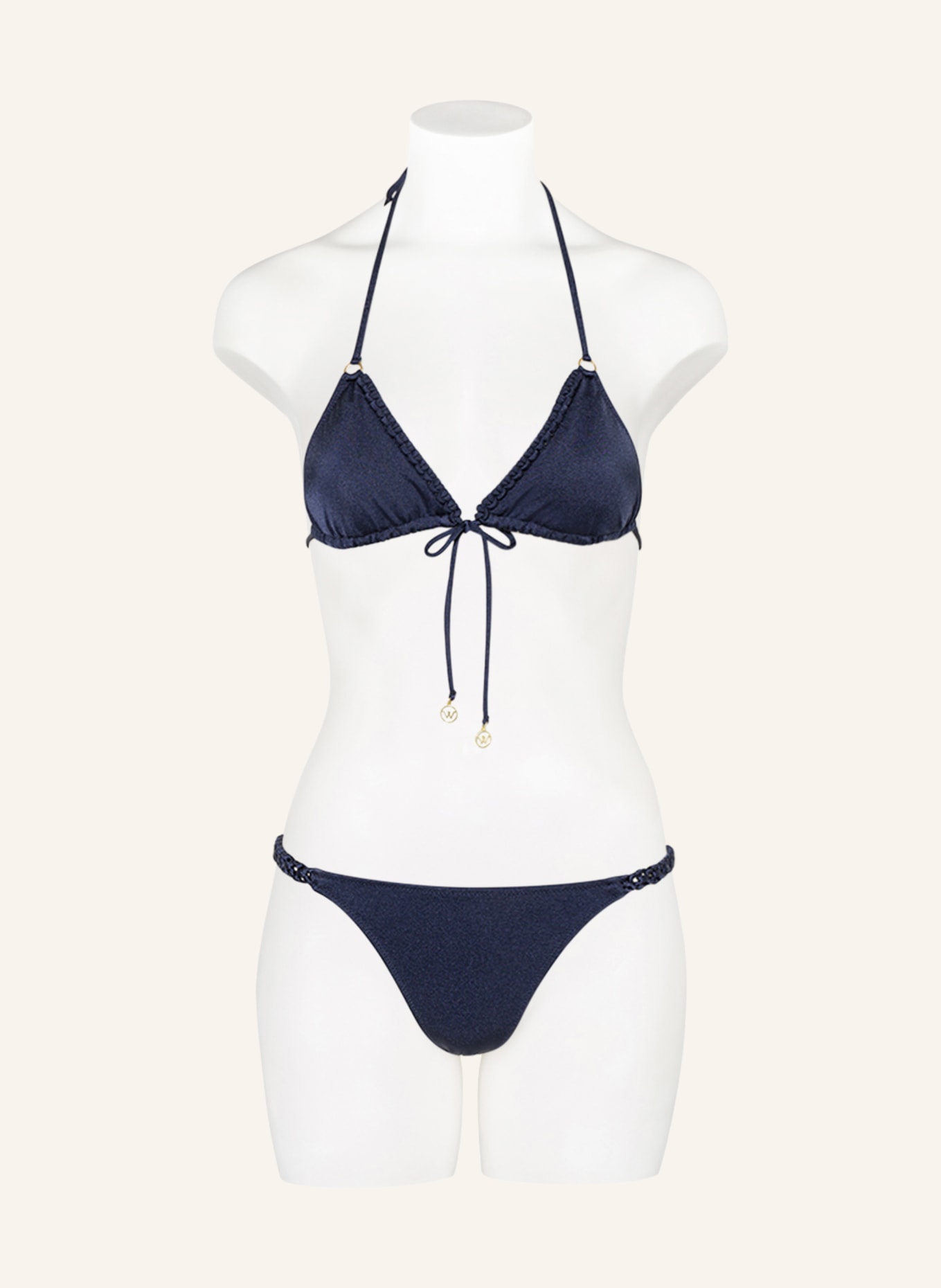 watercult Triangel-Bikini-Top MAKRAMÉ LOVE, Farbe: DUNKELBLAU (Bild 2)