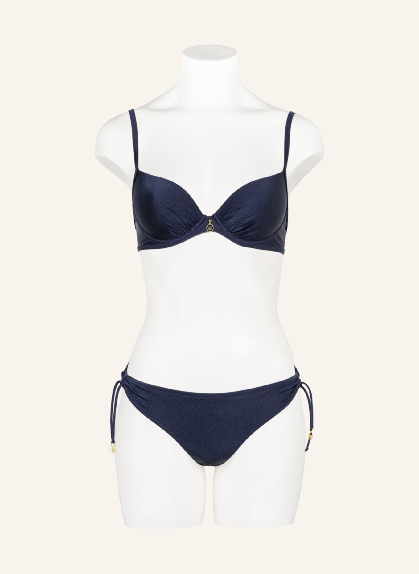 watercult Underwired bikini top MAKRAMÉ LOVE, Color: DARK BLUE (Image 2)
