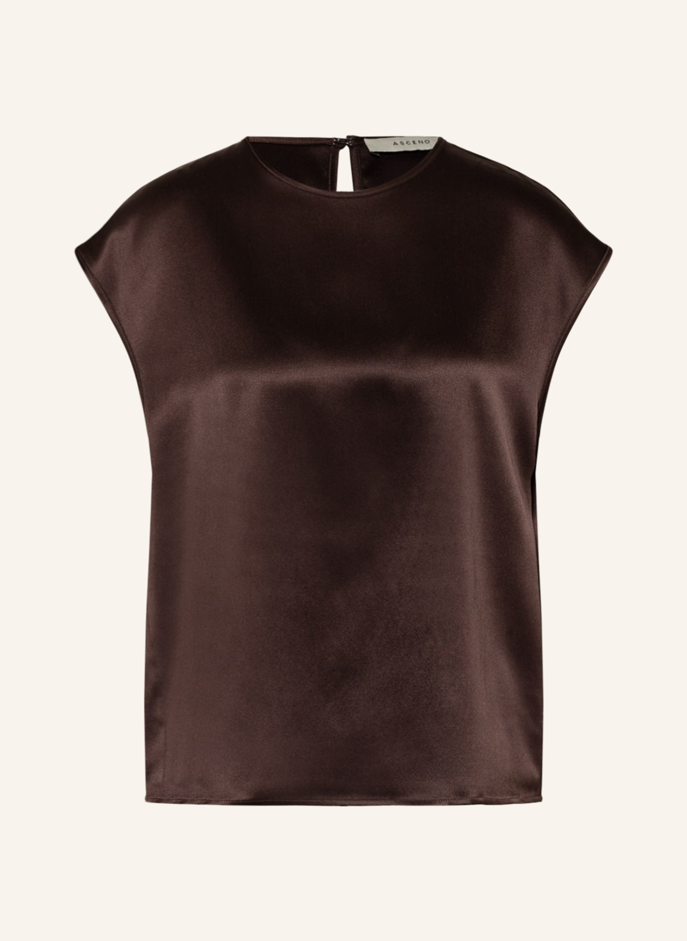 ASCENO Shirt blouse THE DASHA in silk, Color: BROWN (Image 1)