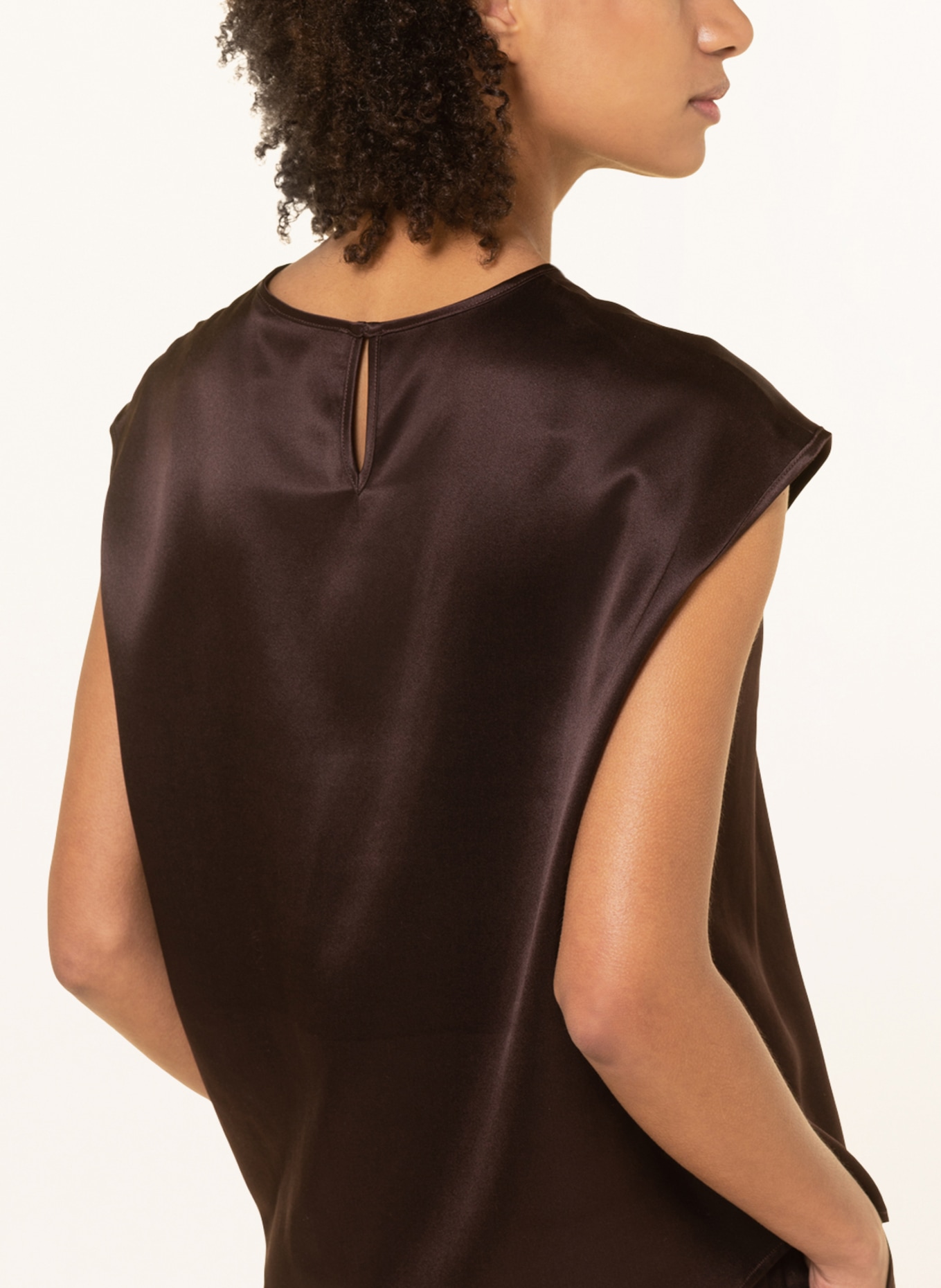 ASCENO Shirt blouse THE DASHA in silk, Color: BROWN (Image 4)