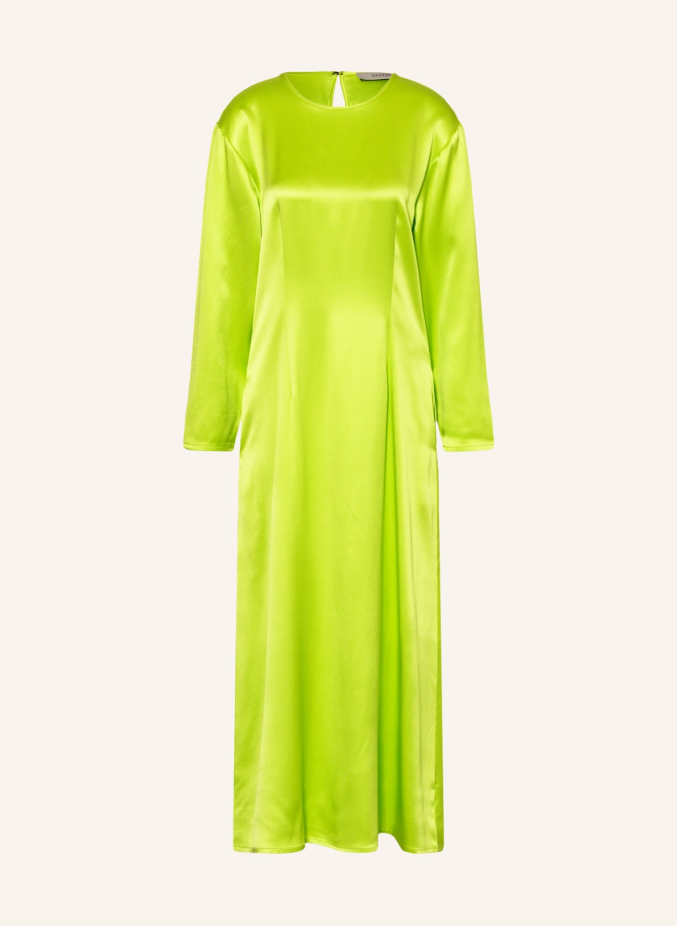 ASCENO Silk dress THE JODY, Color: NEON GREEN (Image 1)