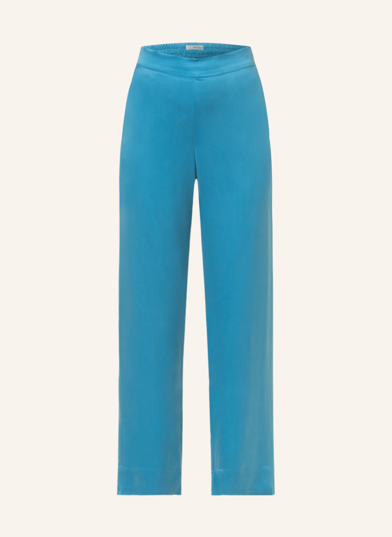 ASCENO Silk pants THE LONDON, Color: TURQUOISE (Image 1)