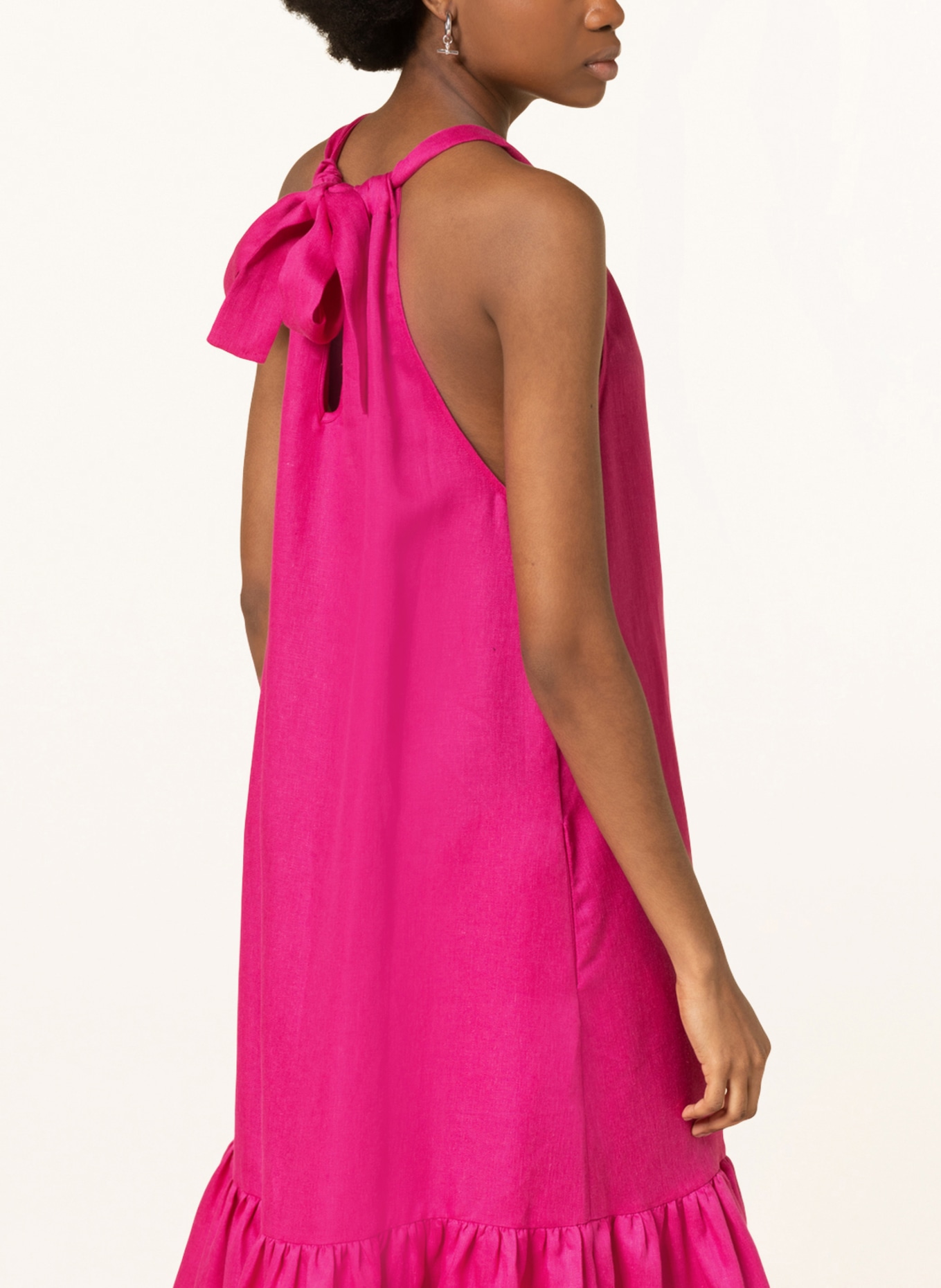 ASCENO Linen dress, Color: PINK (Image 4)