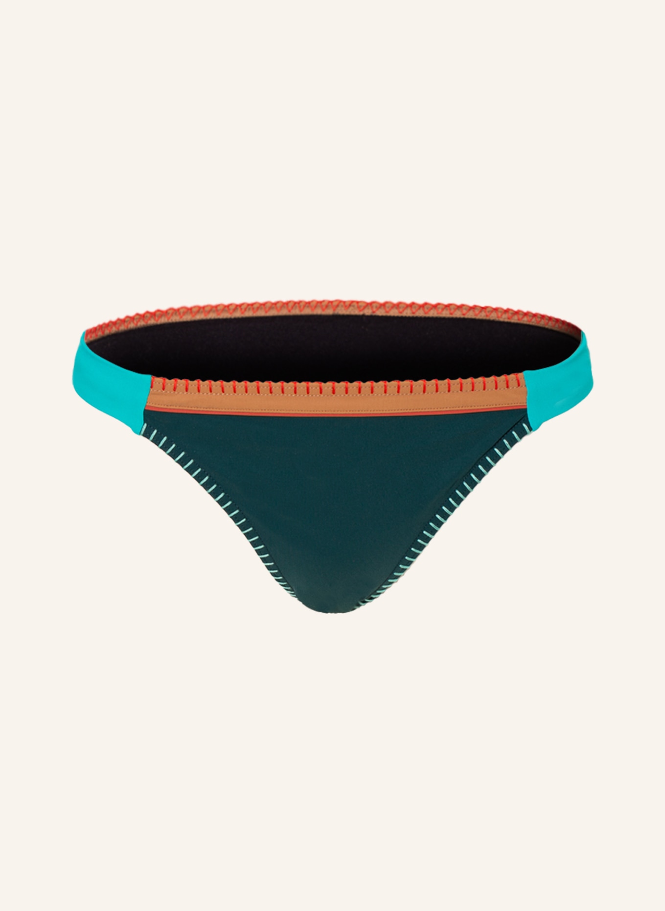 BANANA MOON Basic bikini bottoms TEKNICOLOR FRESIA, Color: DARK GREEN/ BROWN/ TEAL (Image 1)