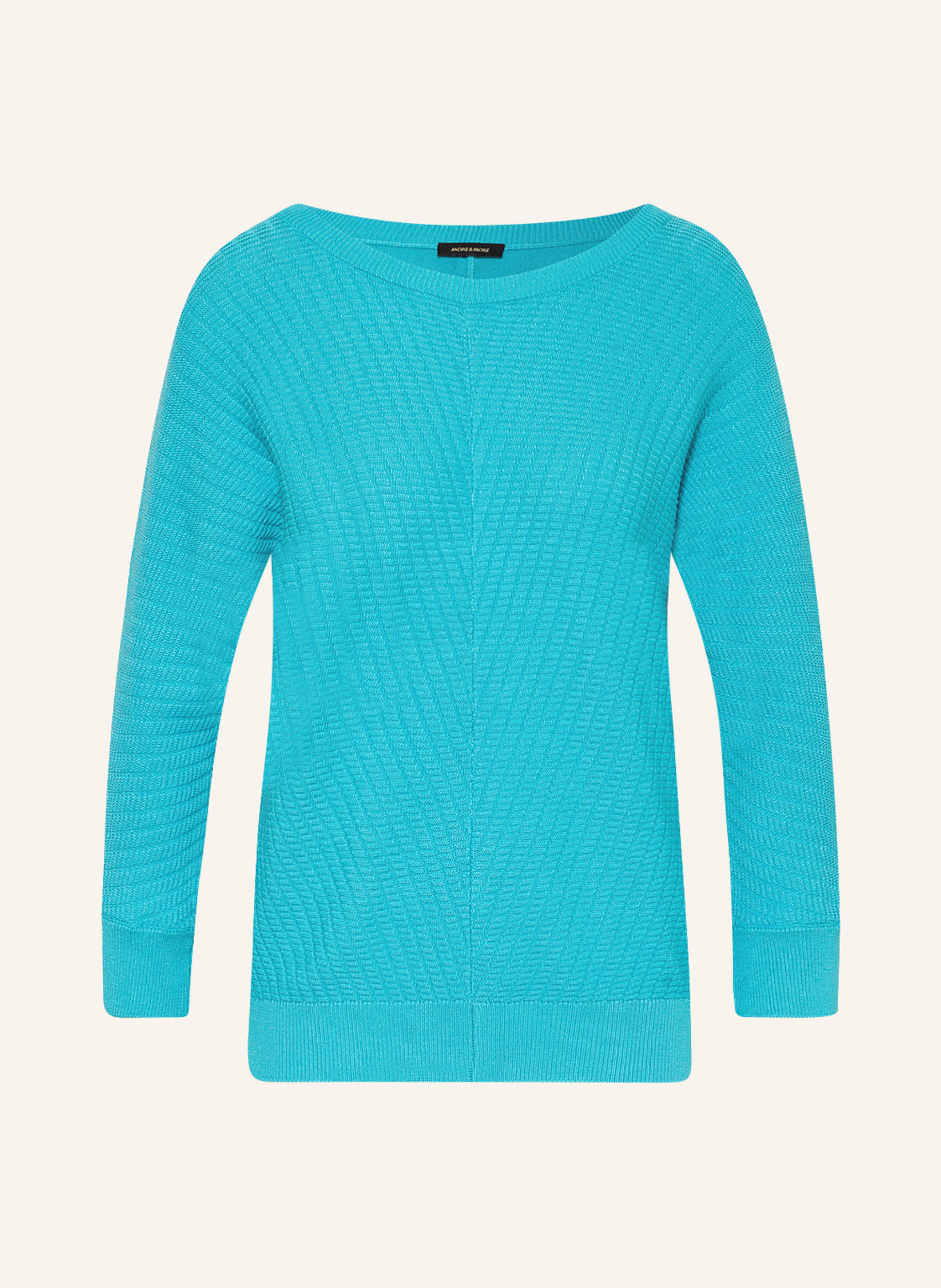 MORE & MORE Sweater with 3/4 sleeves, Color: TURQUOISE (Image 1)