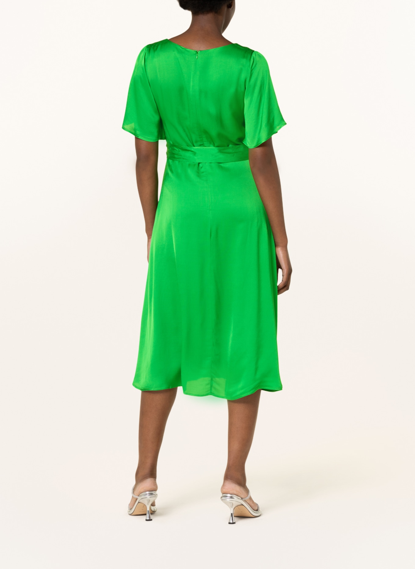 Oysho green satin dress online
