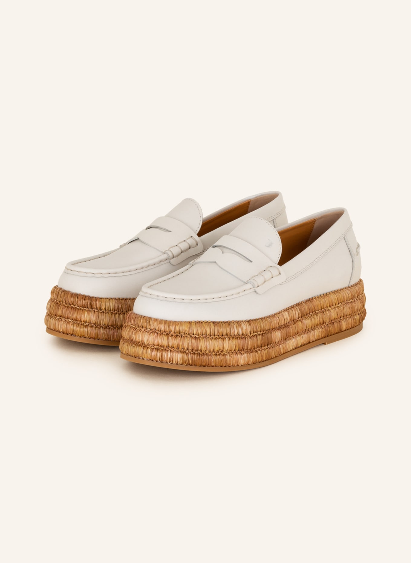TOD'S Platform loafers, Color: CREAM (Image 1)