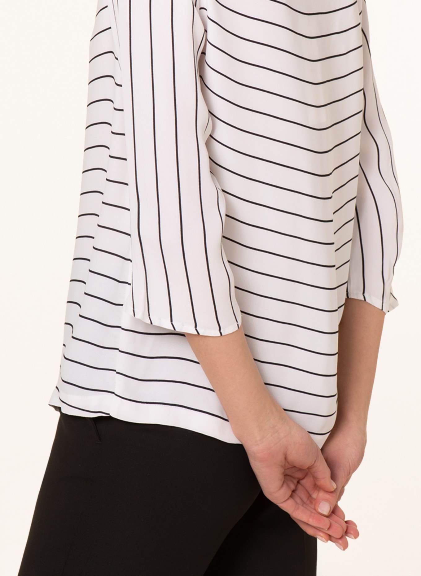 s.Oliver BLACK LABEL Shirt blouse with 3/4 sleeves in white/ black