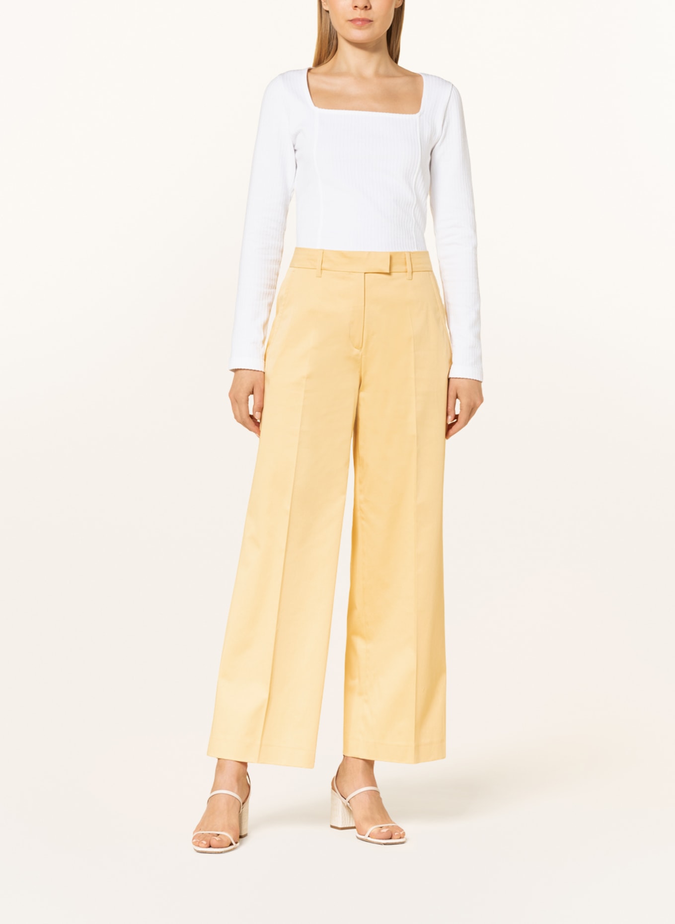 s.Oliver BLACK LABEL Wide leg trousers, Color: YELLOW (Image 2)