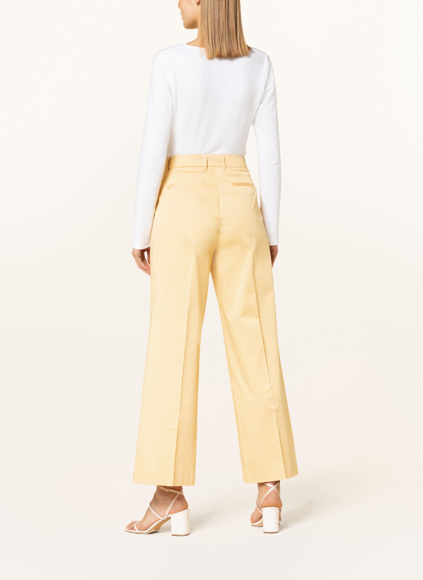 s.Oliver BLACK LABEL Wide leg trousers, Color: YELLOW (Image 3)