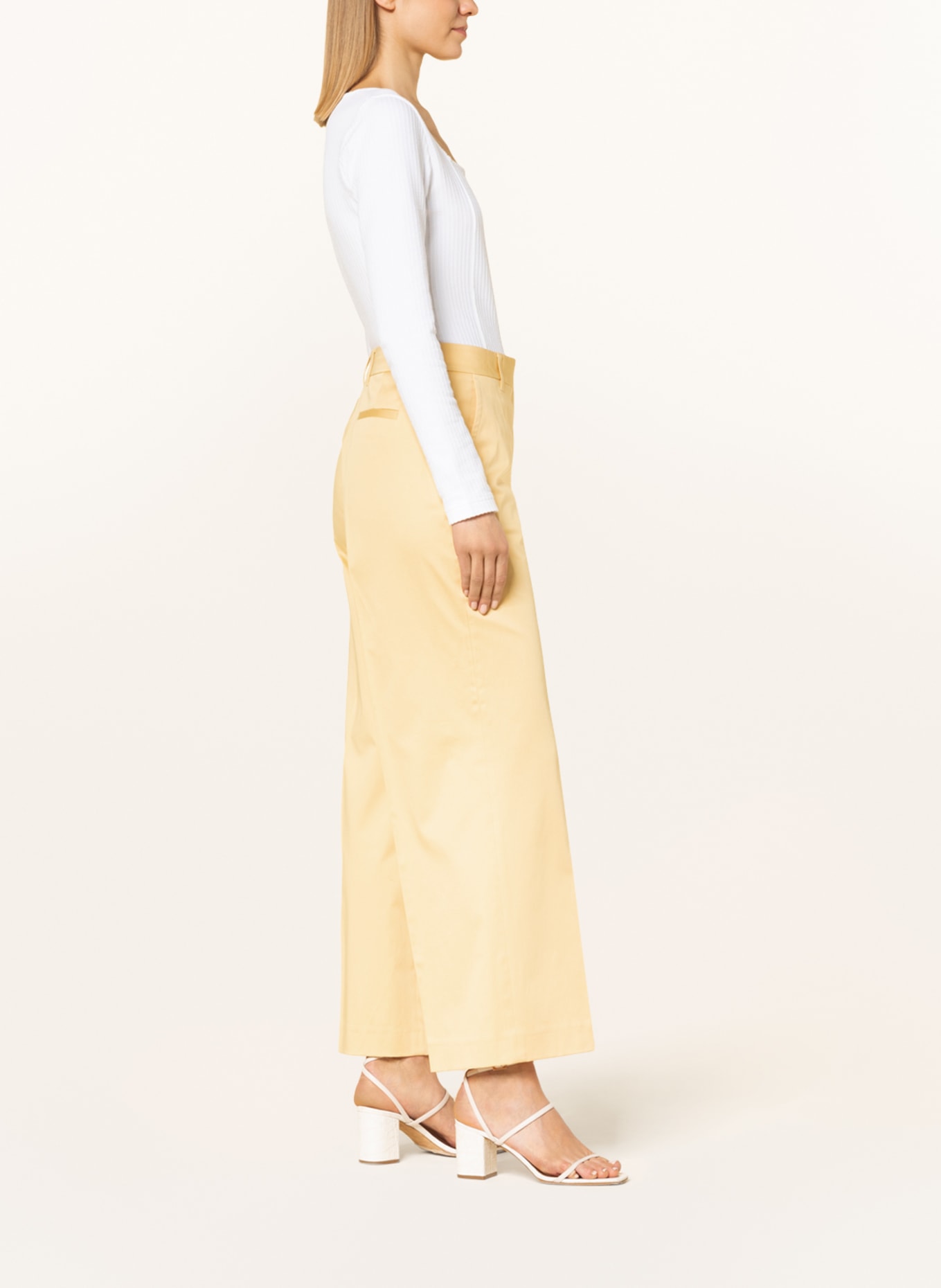 s.Oliver BLACK LABEL Wide leg trousers, Color: YELLOW (Image 4)
